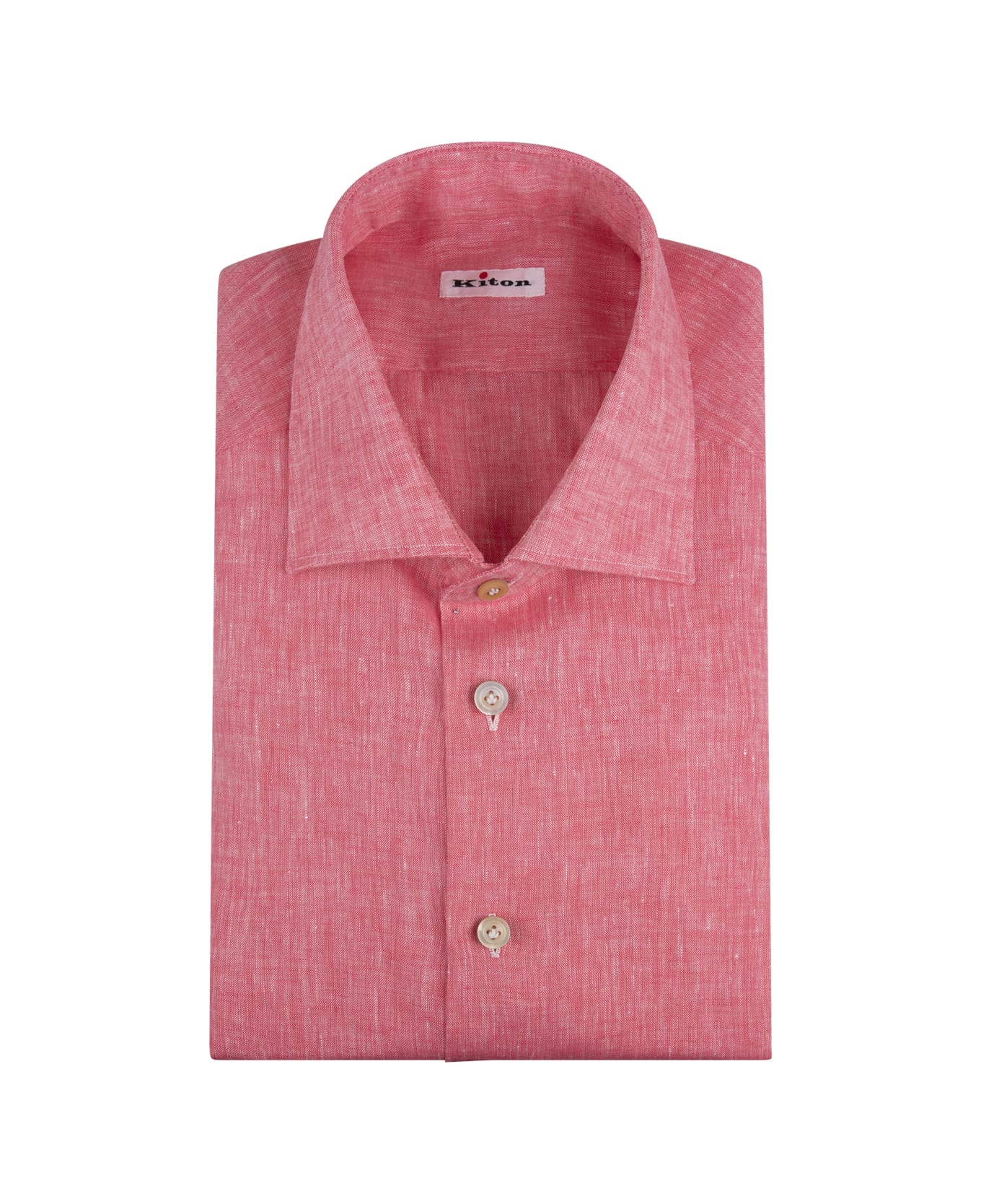 Kiton Pink Linen Shirt | italist