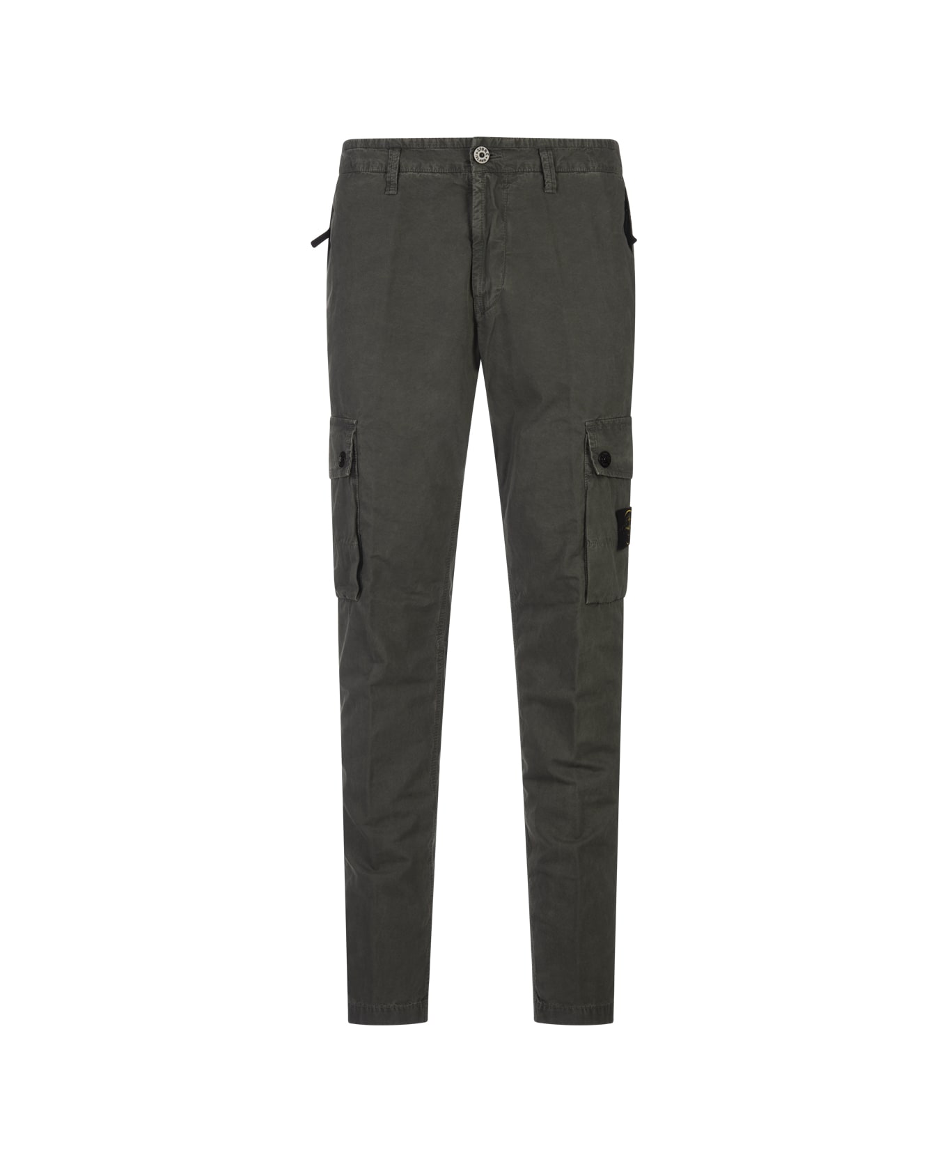 Stone Island Green Cargo Trousers With "old" Effect - Green