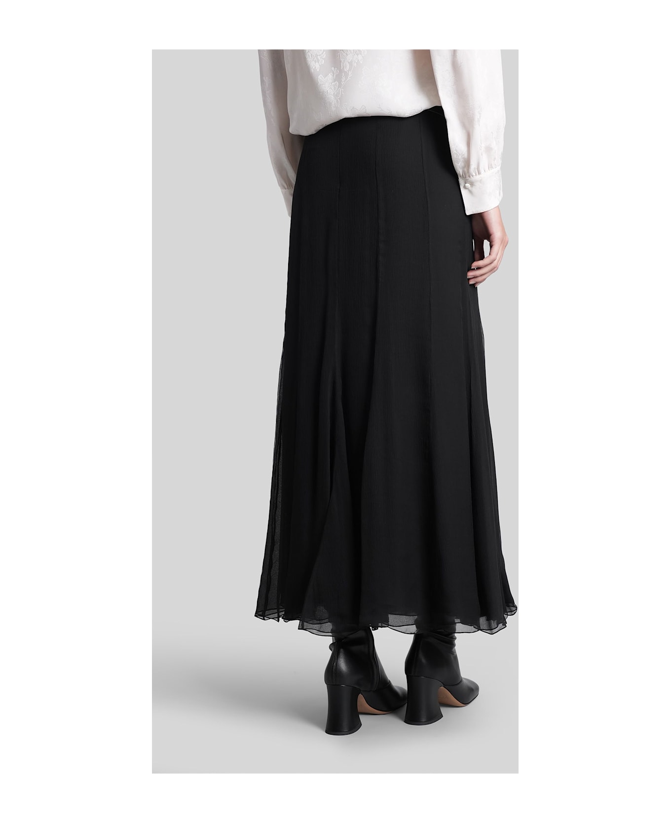 Chloé Skirt In Black Silk - black