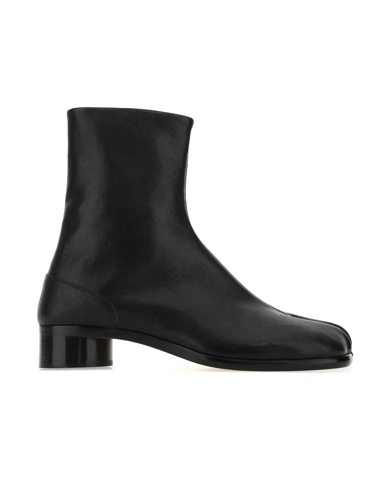 Maison Margiela Black Leather Tabi Ankle Boots - T8013