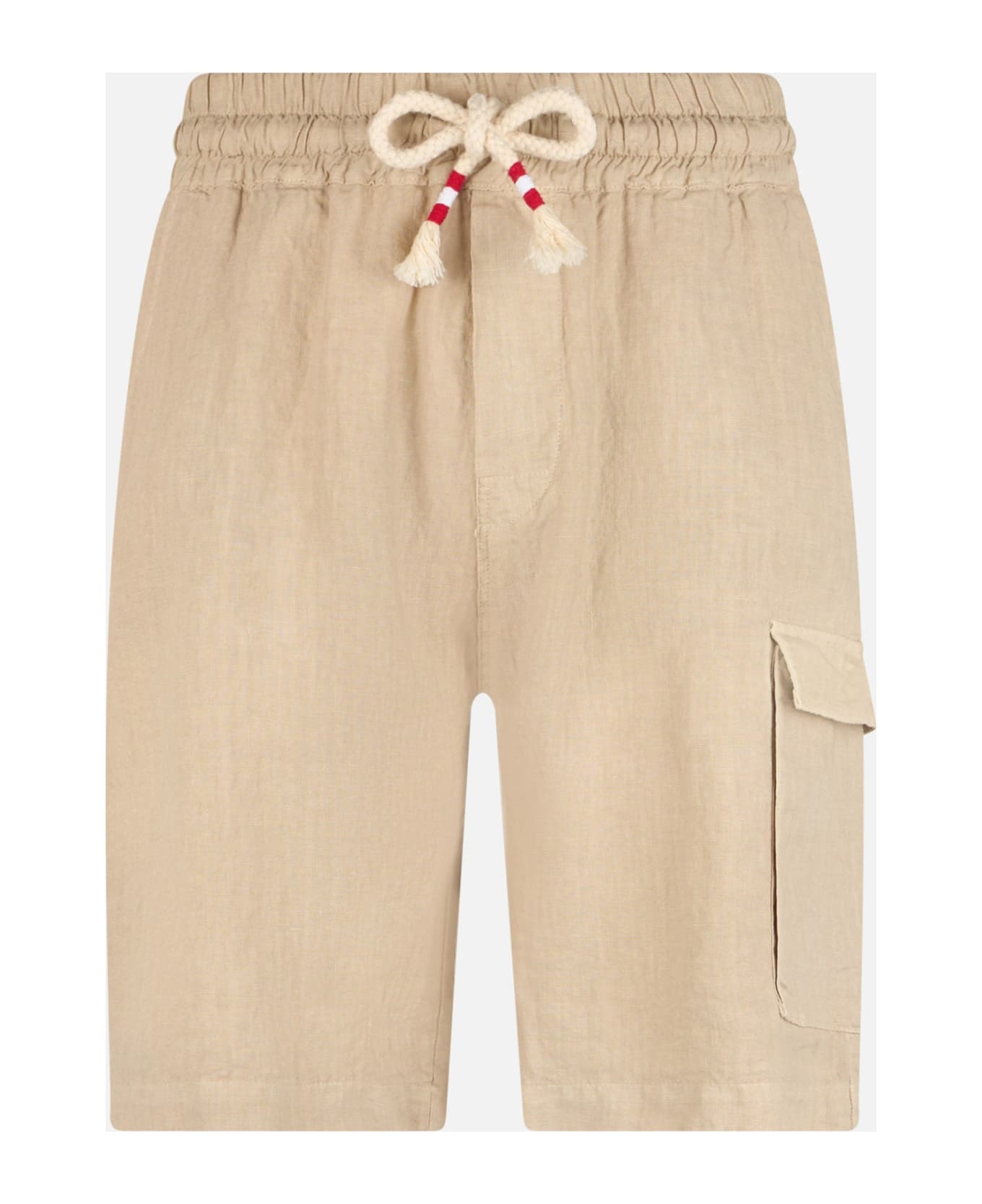 MC2 Saint Barth Man Beige Linen Bermuda Marseille - BEIGE