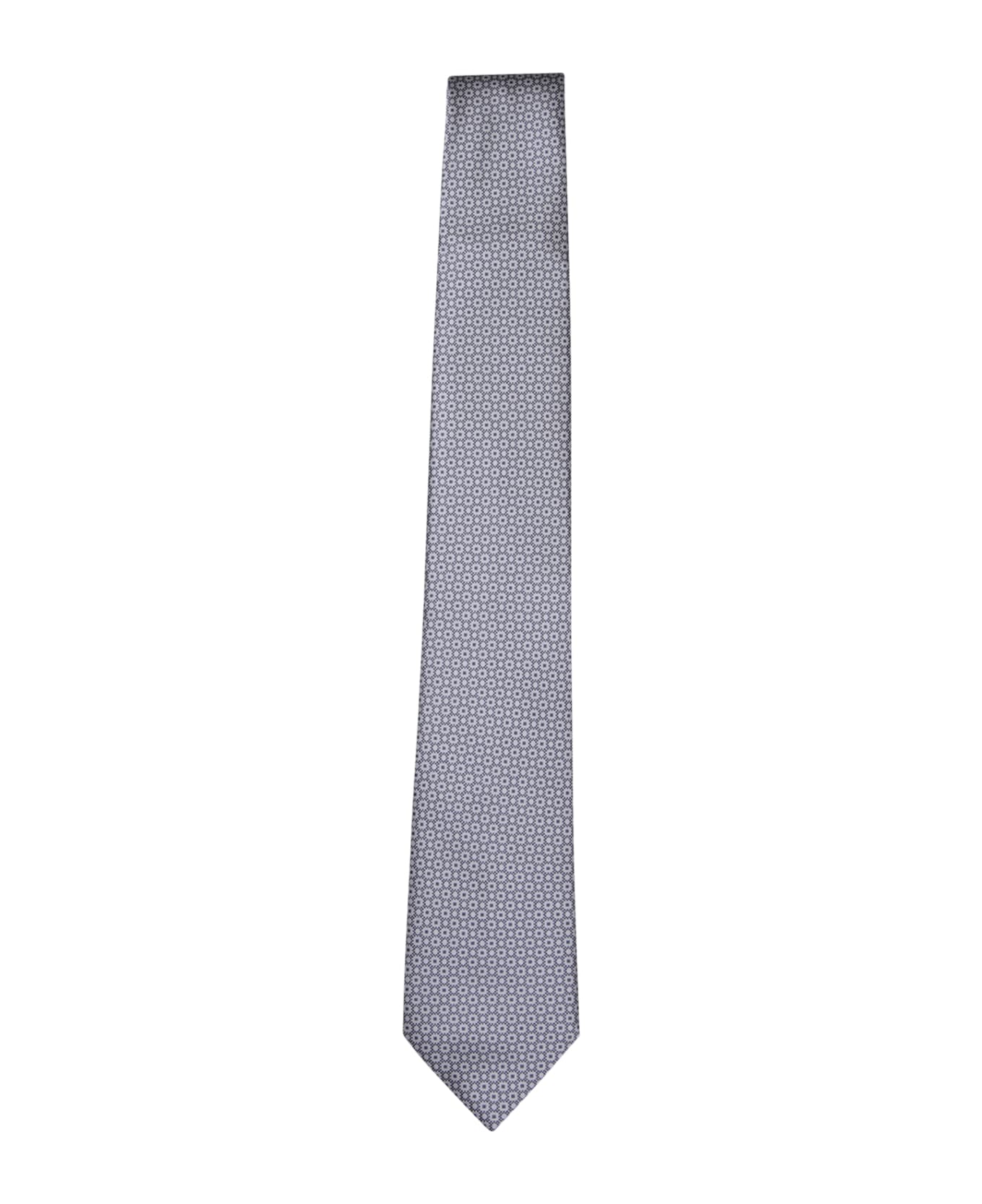 Brioni Geometric Grey/light Blue Tie - Grey