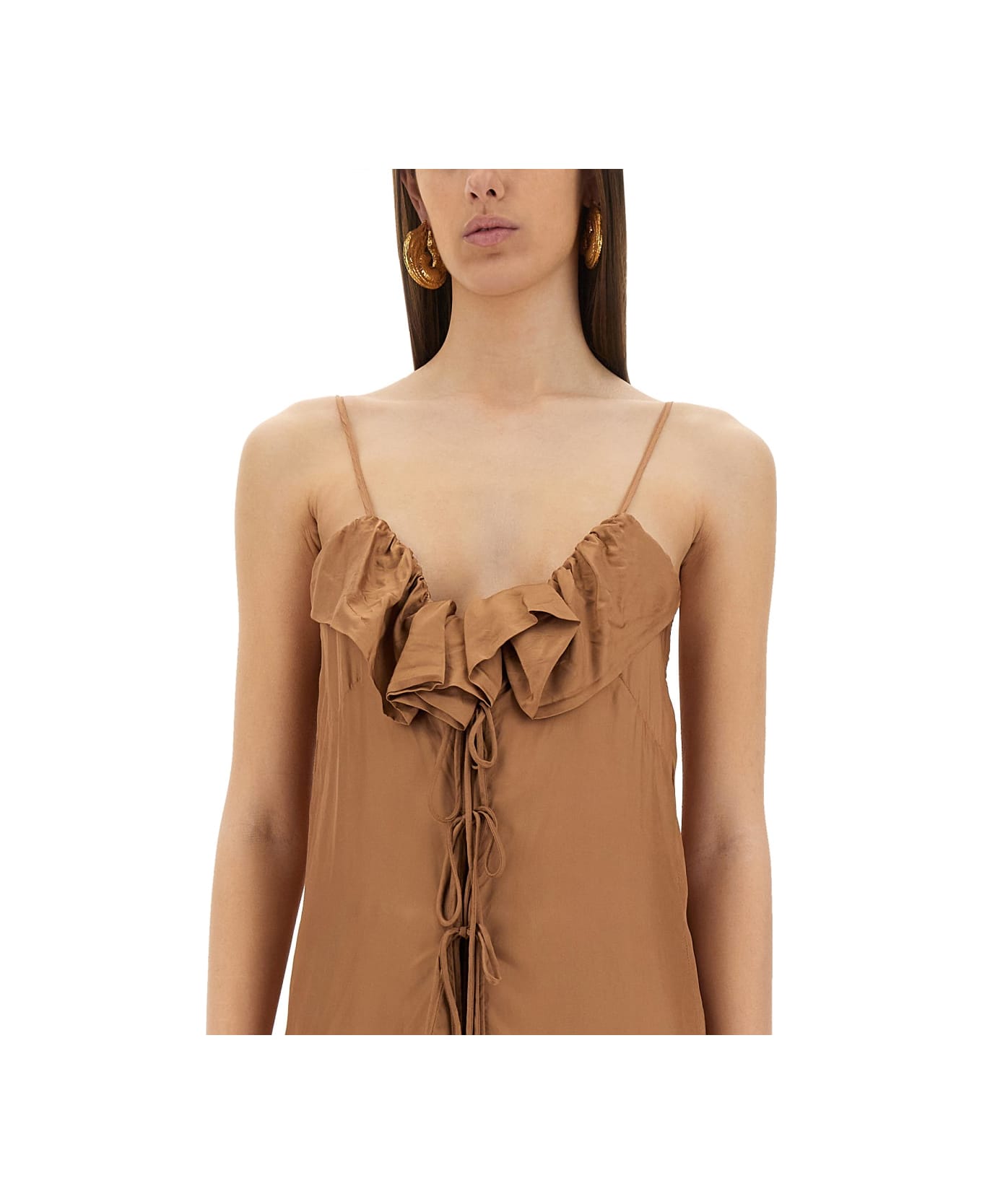 Dries Van Noten Petticoat Dress With Ruffles - NUDE
