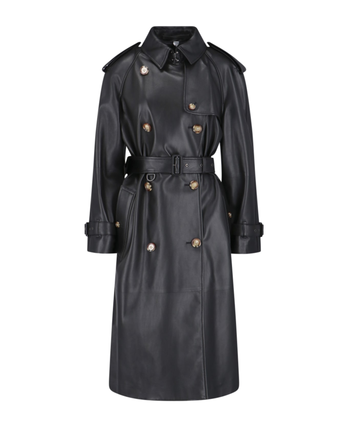 Burberry Leather Trench Coat - Black