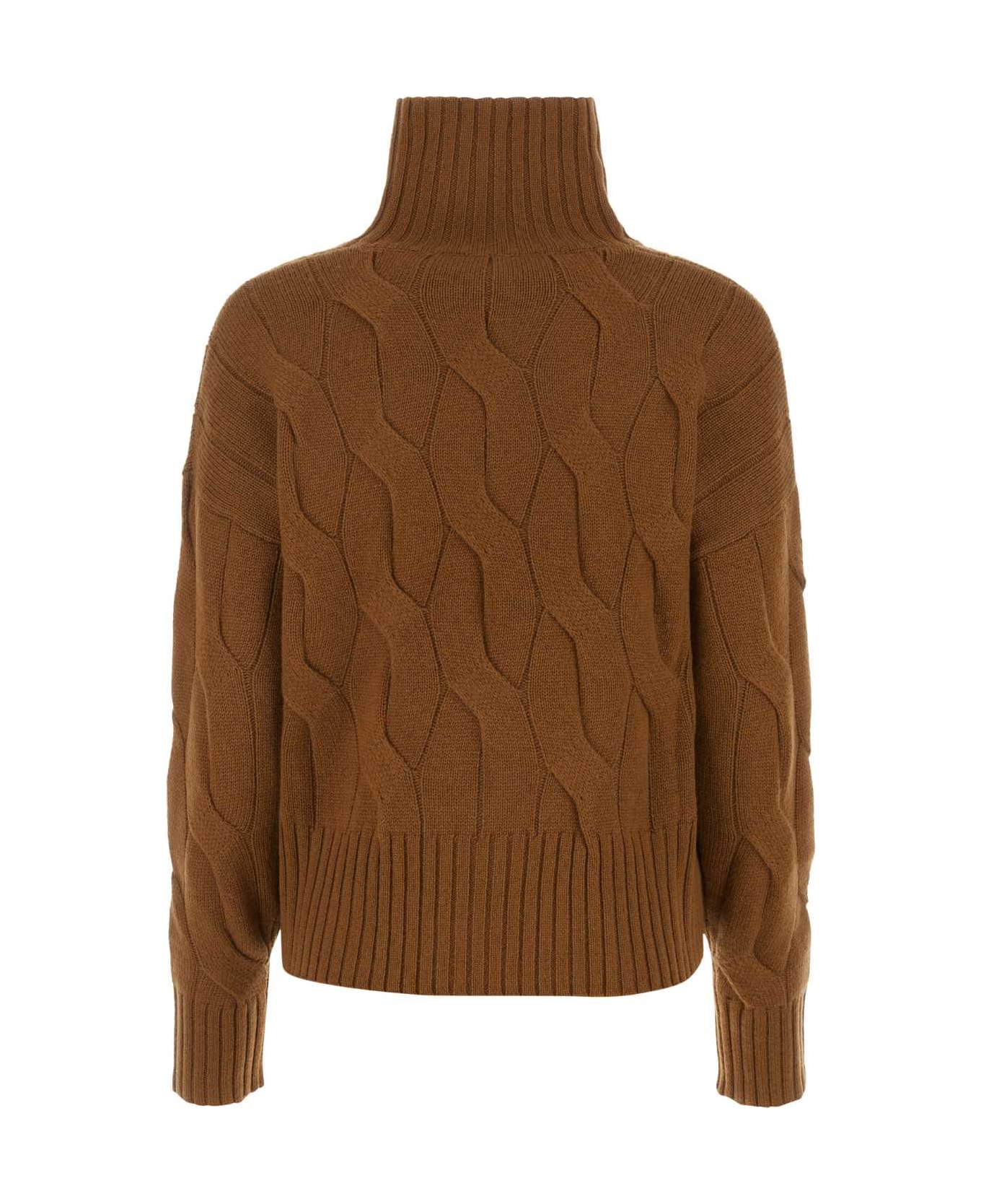 Max Mara Studio Brown Wool Blend Sweater - 003