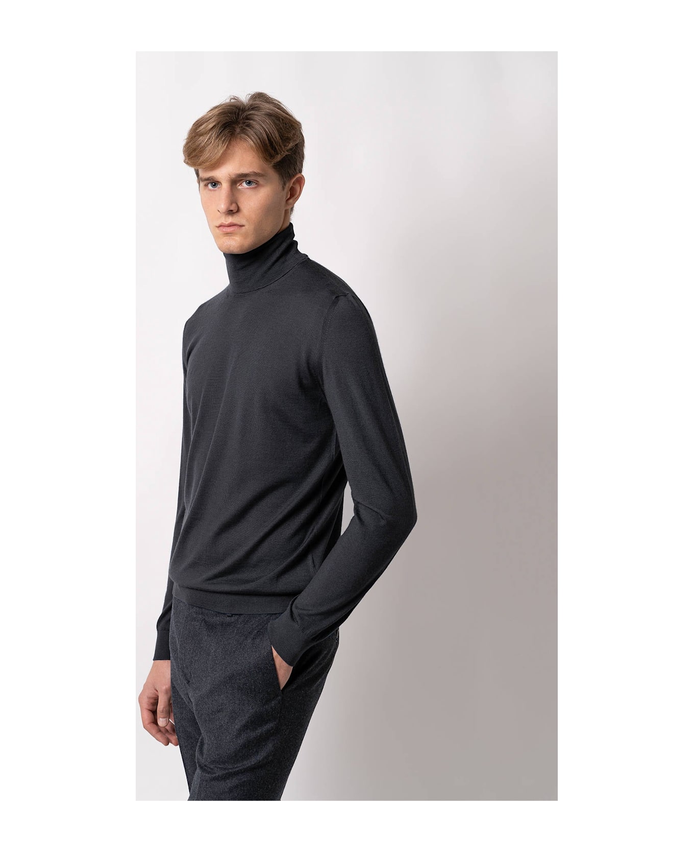 Larusmiani Turtleneck Sweater Pullman Sweater - DimGray