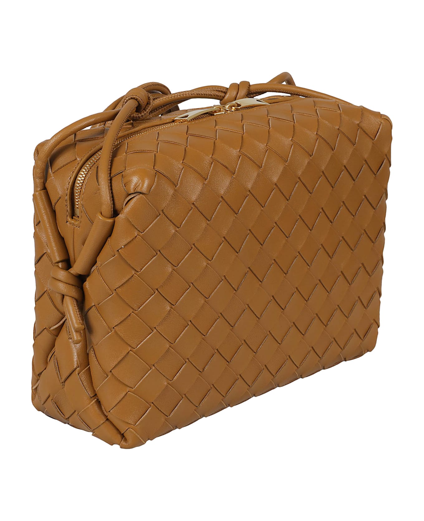 Bottega Veneta Loop Leather Shoulder Bag - Gold