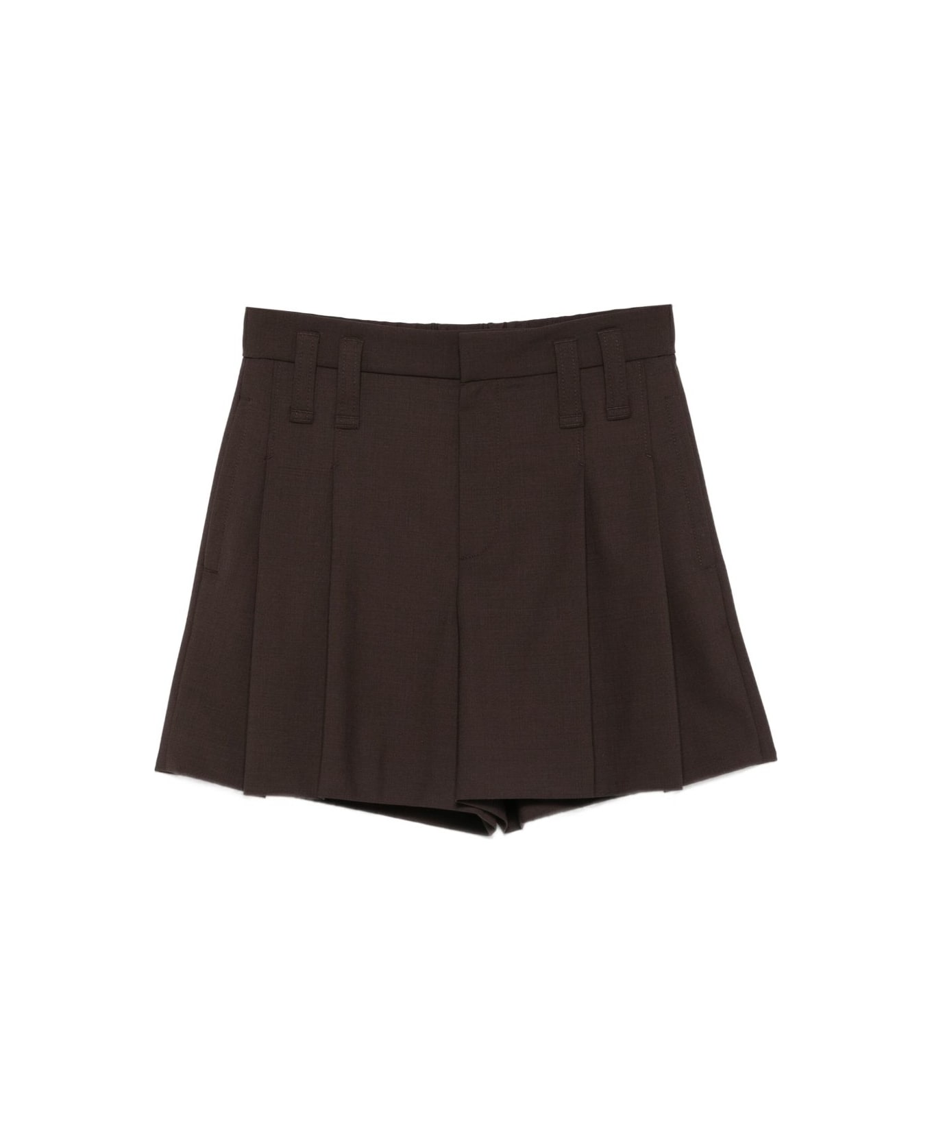 Brunello Cucinelli Wool Blend Shorts - Brown