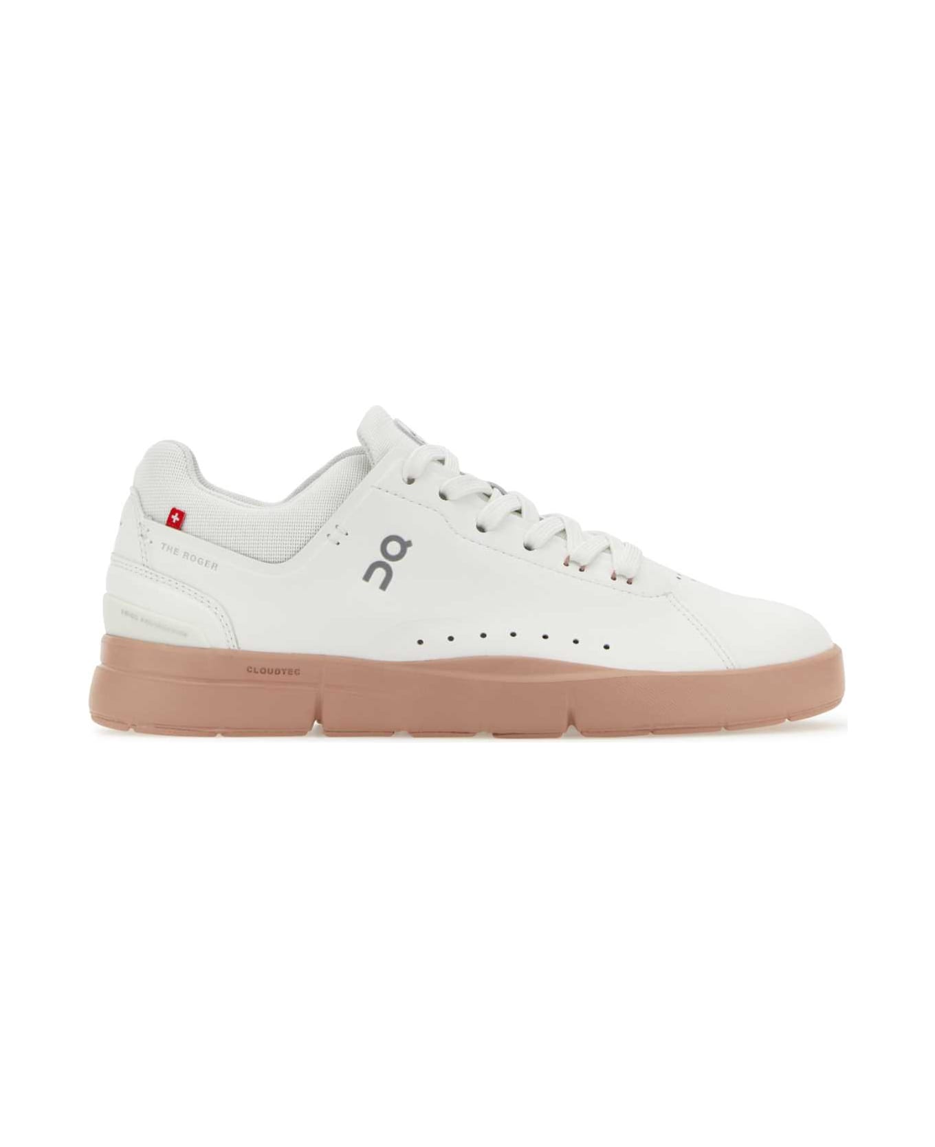 ON White Synthetic Leather And Mesh The Roger Advantage Sneakers - WHITEWOODROSE スニーカー