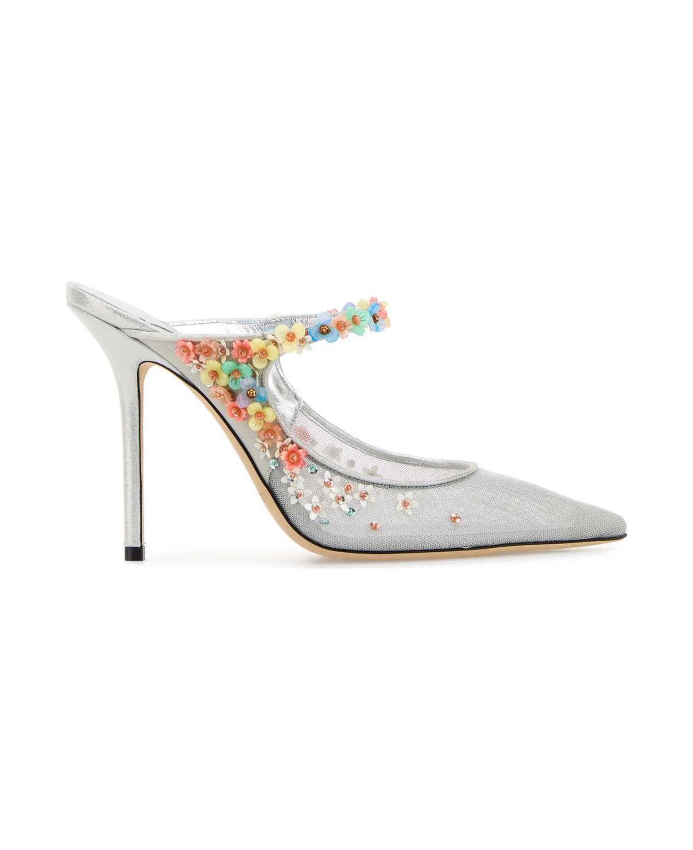 Jimmy Choo Silver Mesh Daisy Mules - SILVERMULTI