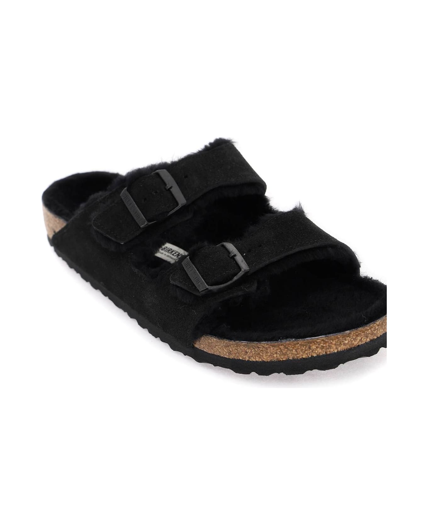 Birkenstock 'arizona' Shearling Mules - Black