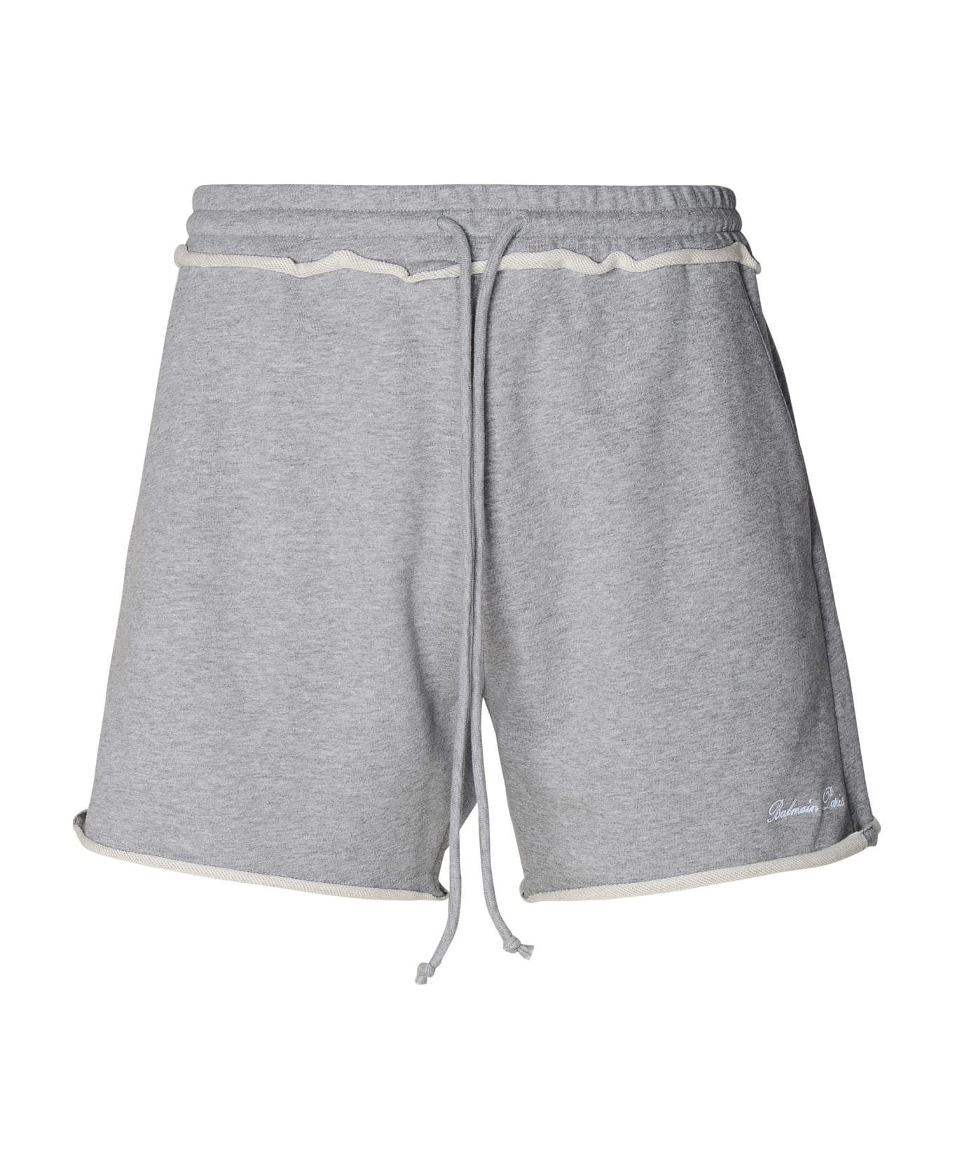 Balmain Grey Cotton Bermuda Shorts - Grey