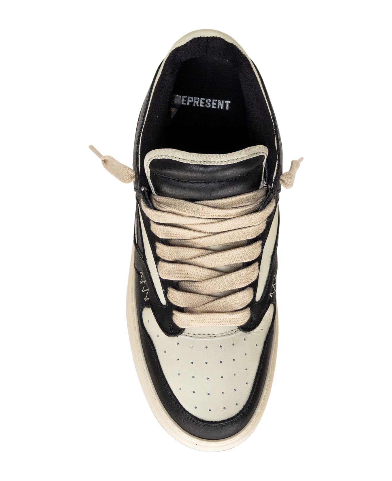 REPRESENT Reptor Low Sneaker - BLACK/VINTAGE WHITE