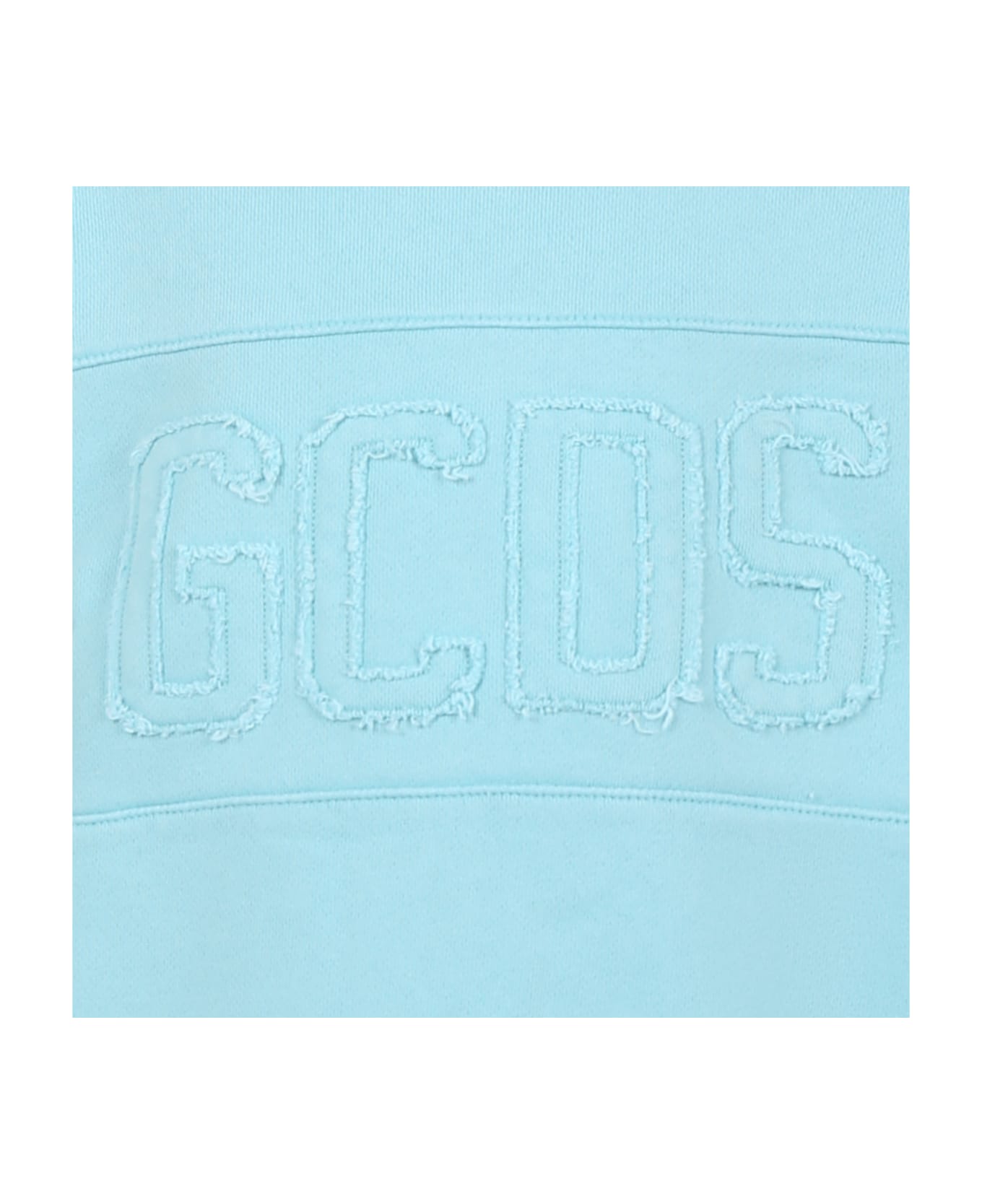GCDS Mini Light Blue Sweatshirt For Kids With Logo - Light Blue