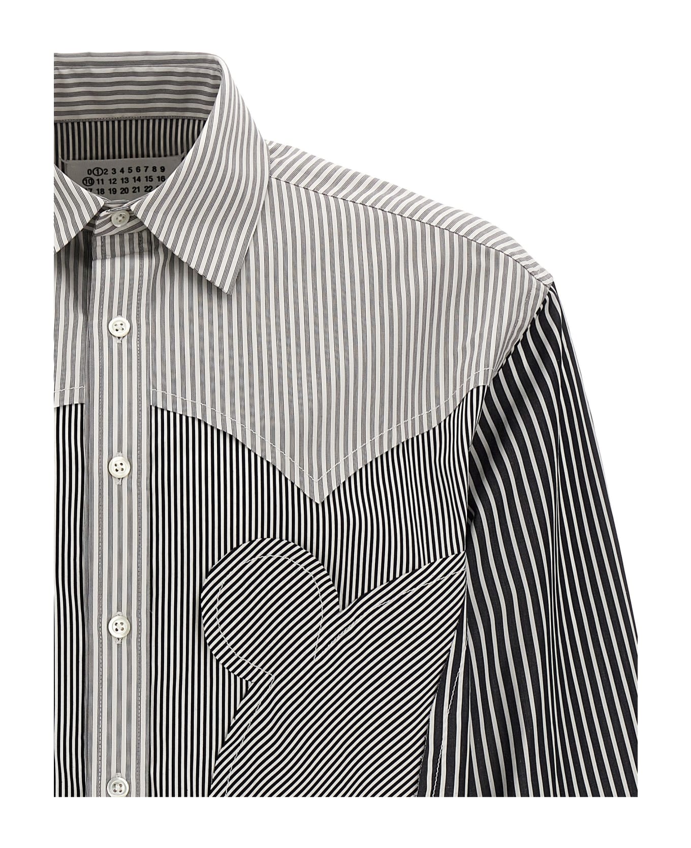 Maison Margiela Striped Cotton Shirt - White/Black