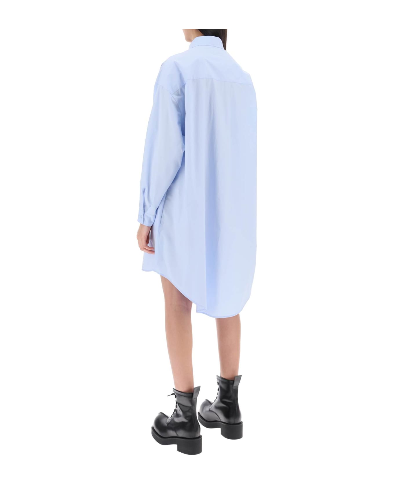 MM6 Maison Margiela Shirt Dress With Numeric Logo - Blue
