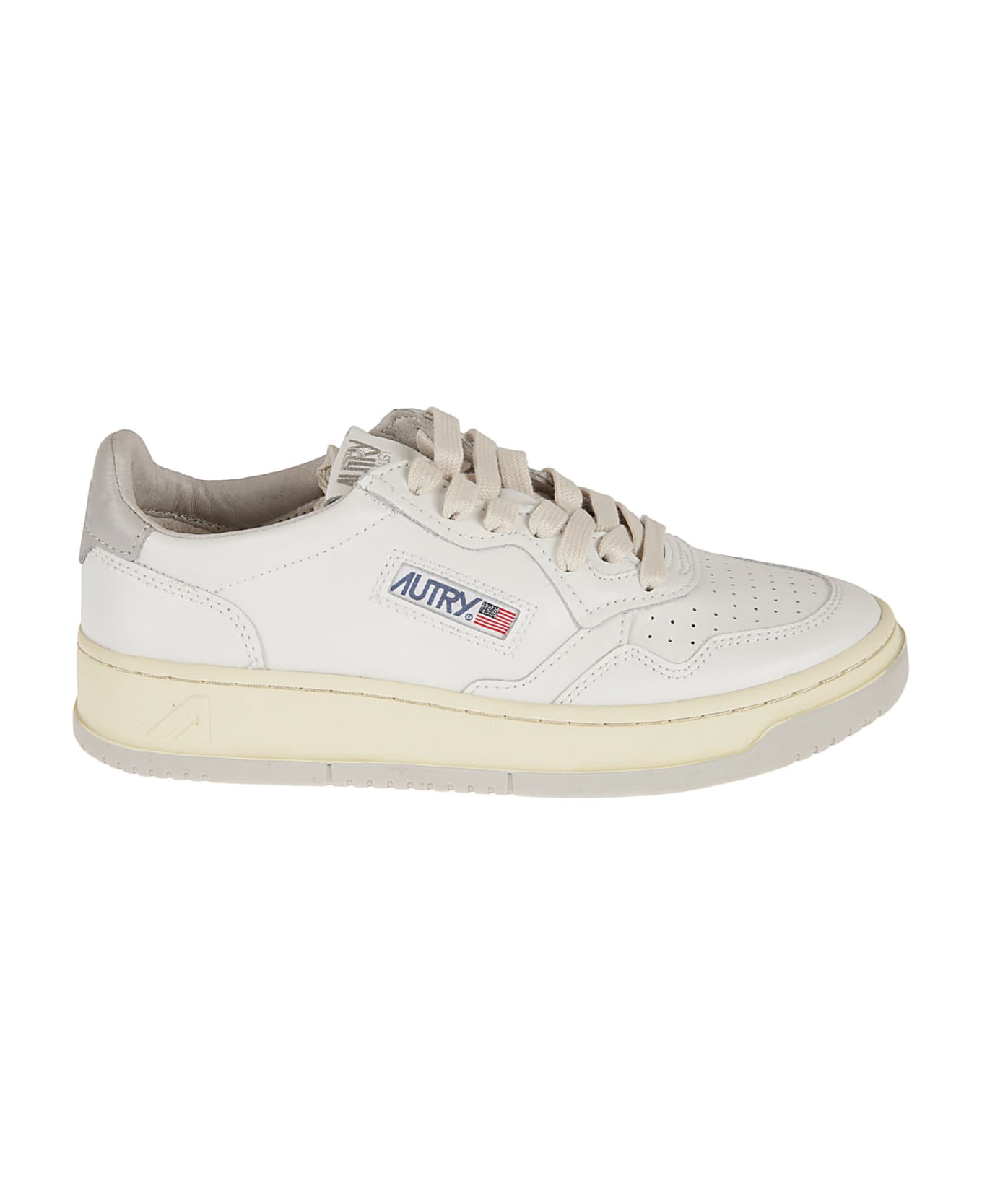 Autry Logo Patched Low Sneakers - White/Vap