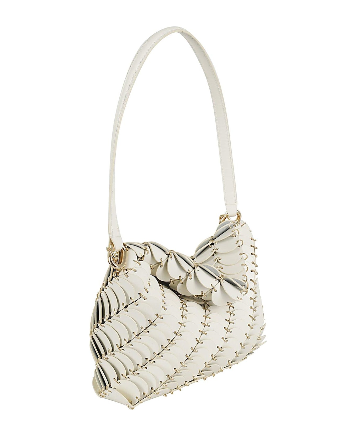 Paco Rabanne All-over Embellished Shoulder Bag - IVORY