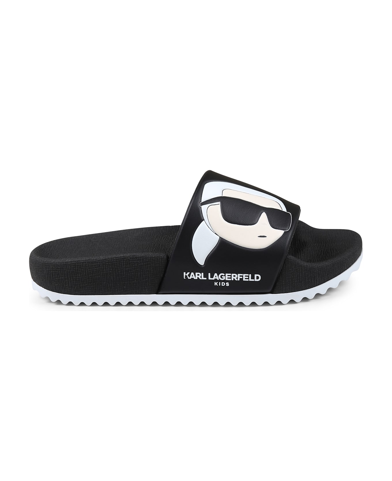 Karl Lagerfeld Kids Black Slippers For Kids With Karl Lagerfeld - Black