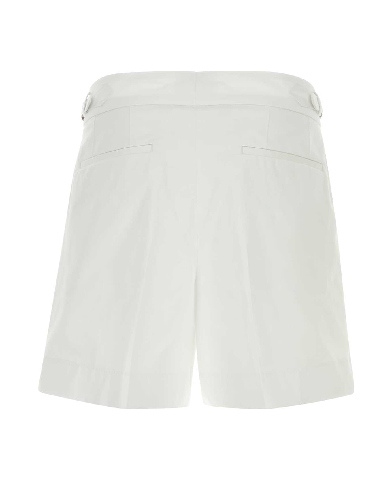 Dolce & Gabbana White Stretch Gabardine Bermuda Shorts - BIANCO