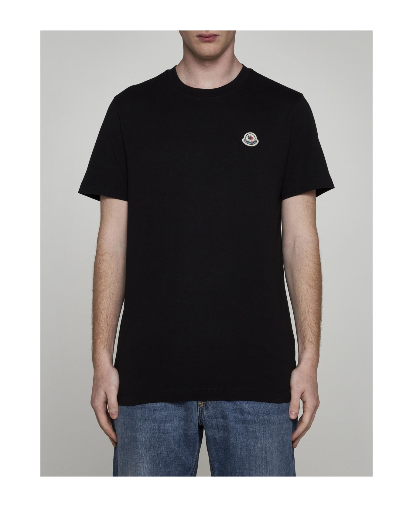Moncler Logo-patch Cotton T-shirt - Nero