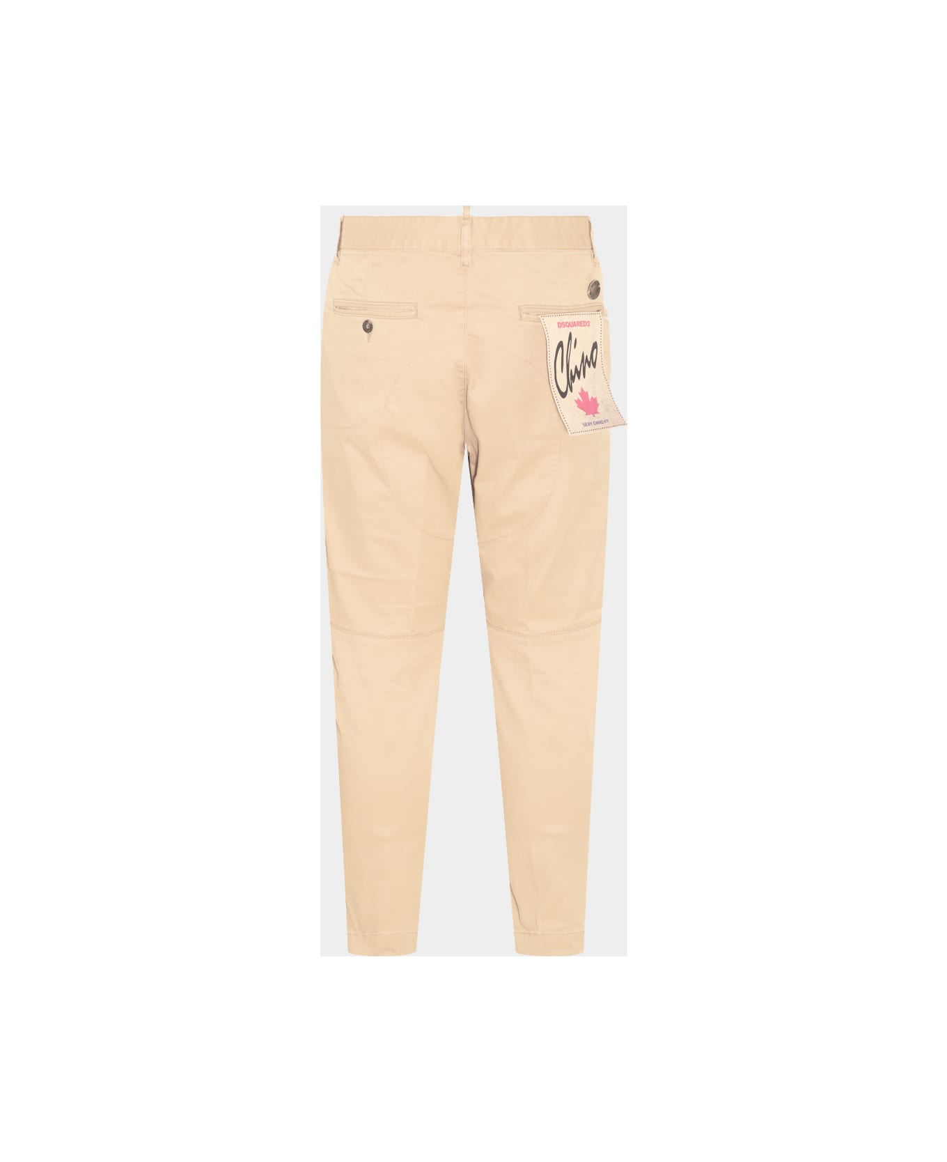 Dsquared2 Beige Cotton Blend Trousers - Stone ボトムス