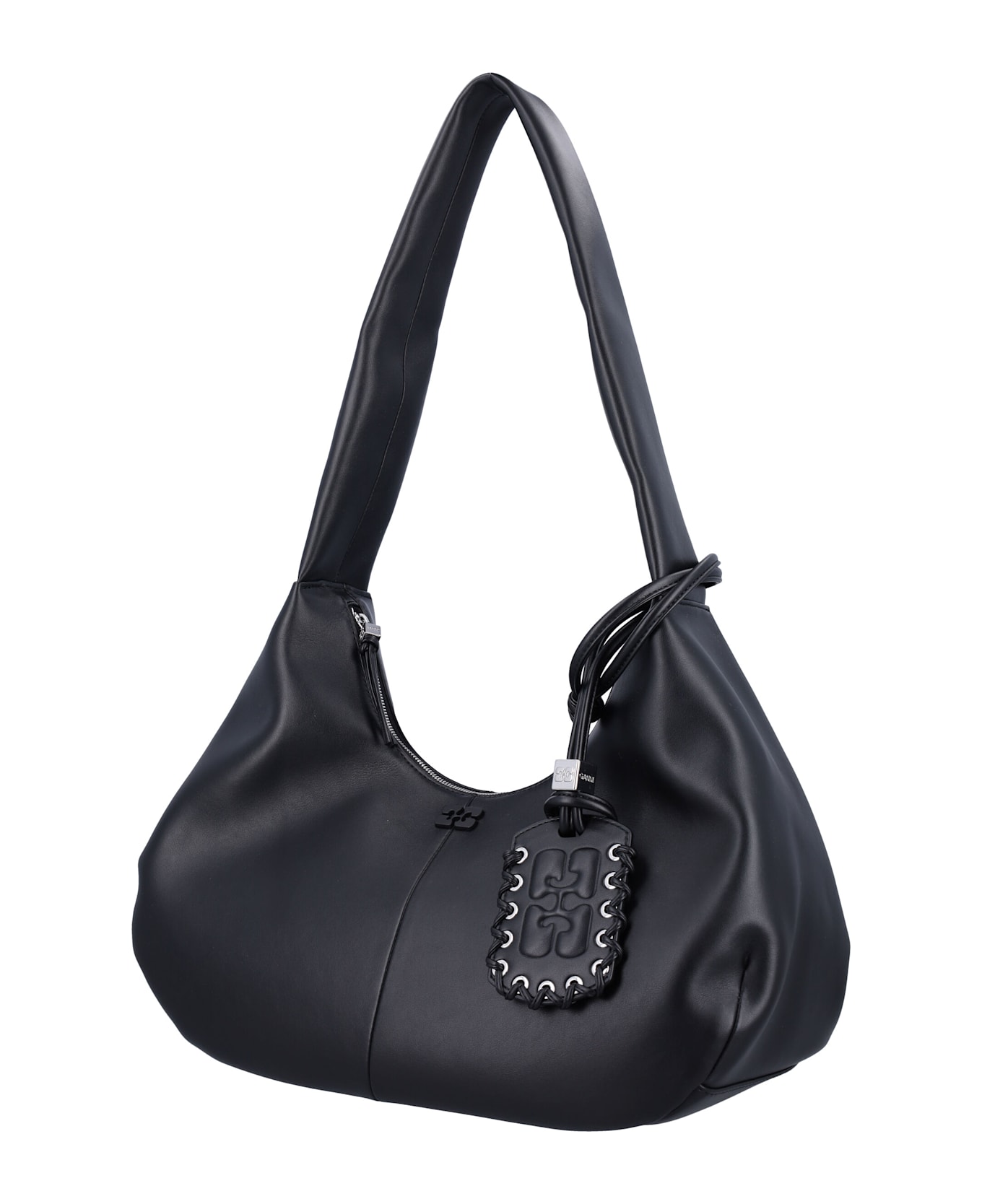 Ganni Medium Hobo Bag - BLACK