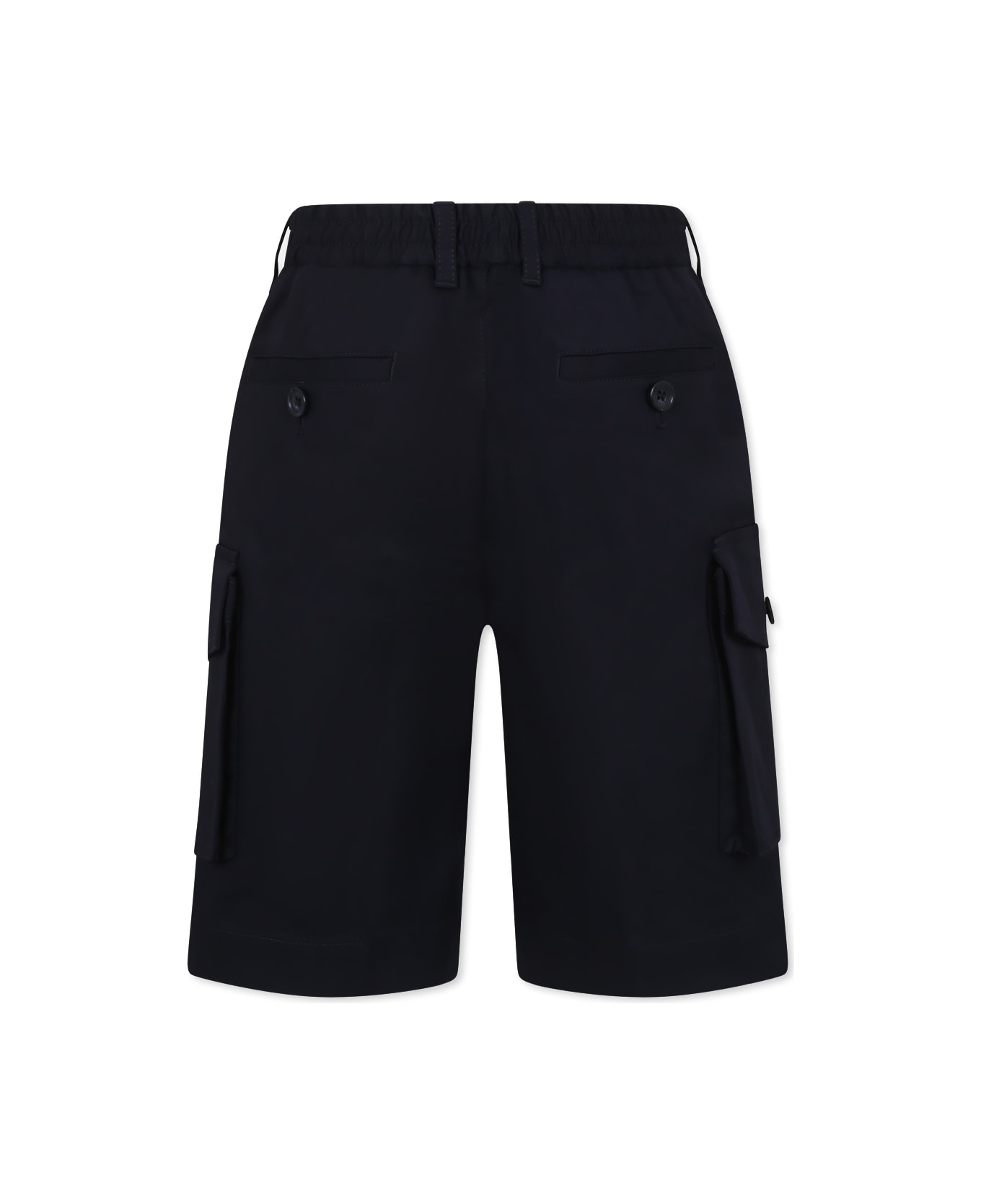 Dolce 
Gabbana Blue Shorts For Boy With Logo - Blue