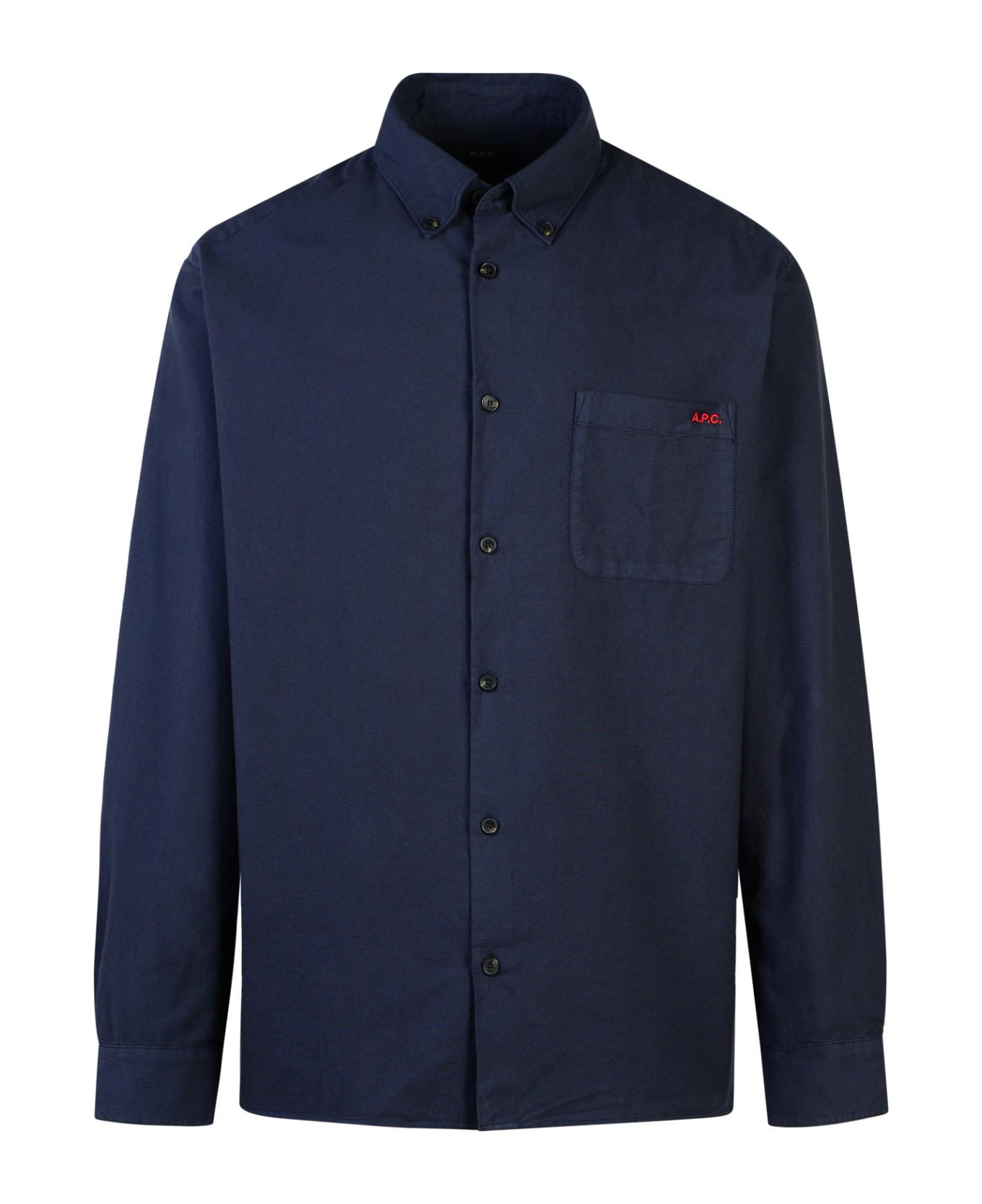 A.P.C. 
mateo
 Navy Cotton Shirt - BLUE