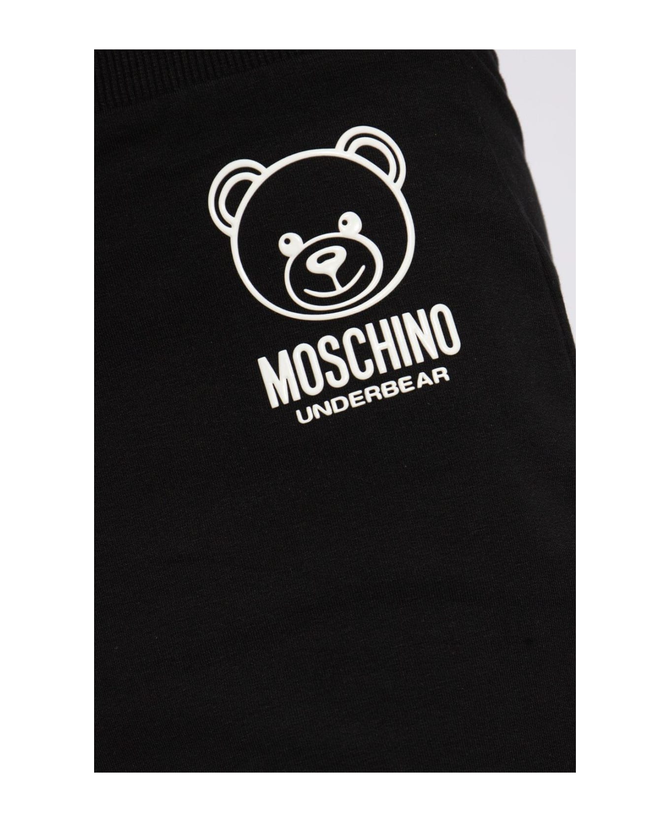 Moschino Teddy Bear Logo Detailed Shorts - Nero