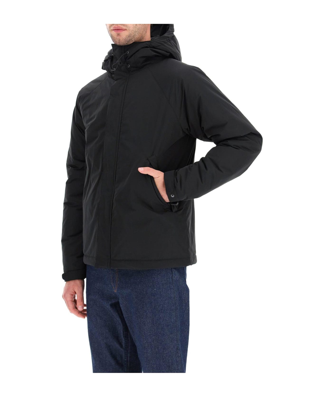 Aspesi Hooded Zip-up Jacket - Black