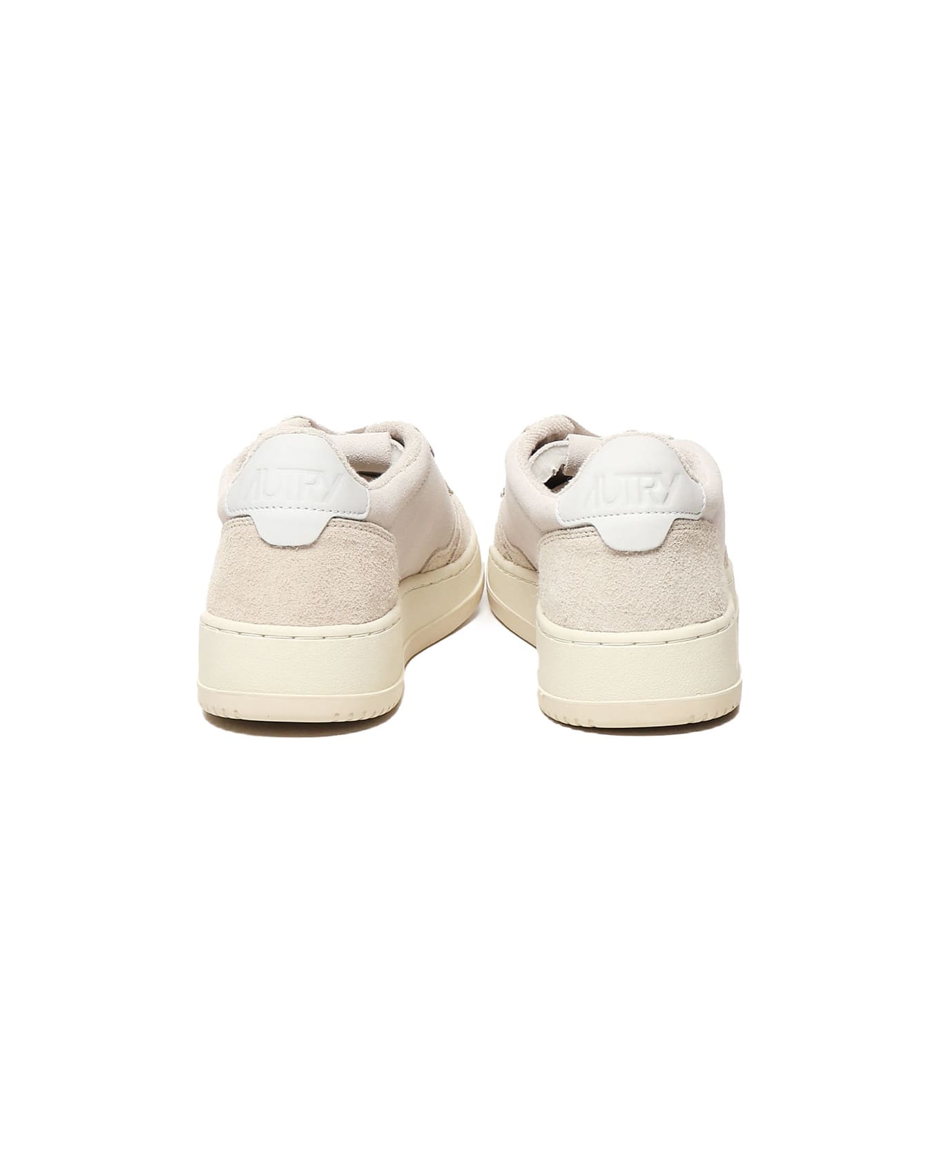 Autry Medalist Low Sneaker In Suede And Calfskin - Beige