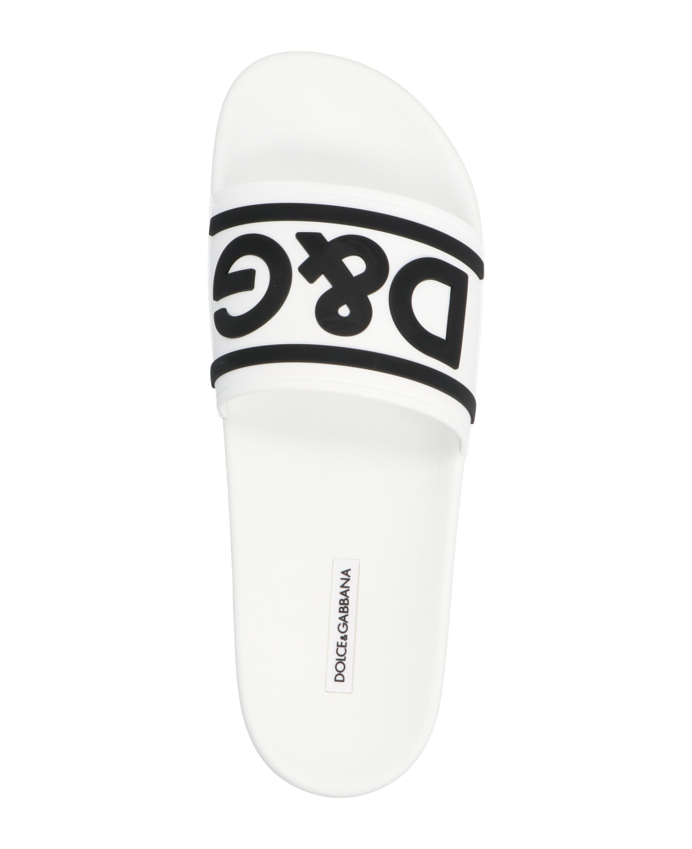 Dolce & Gabbana Logo Slides - White/Black