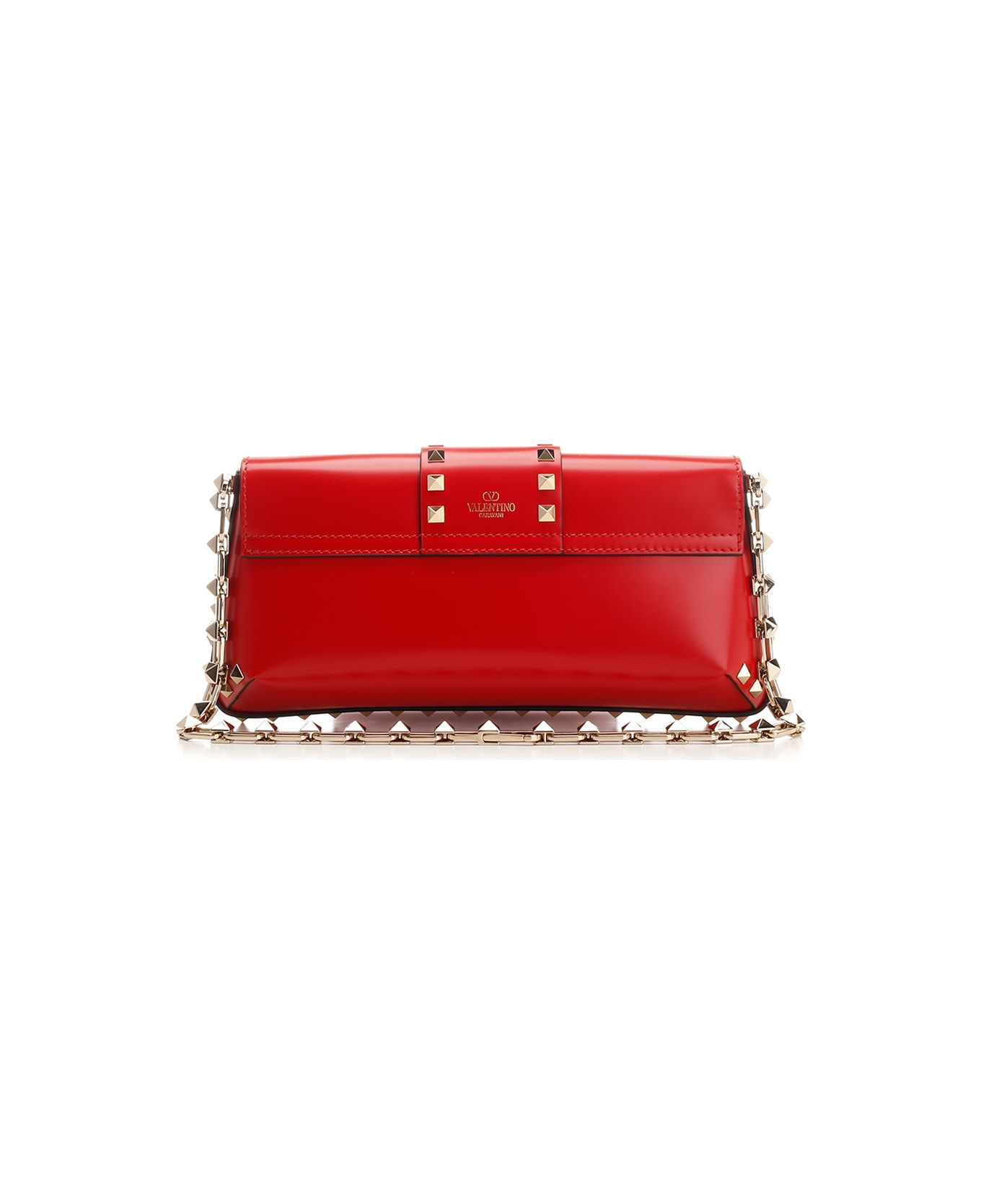 A Beautiful Red Rockstud Valentino Garavani Satchel - Lollipuff