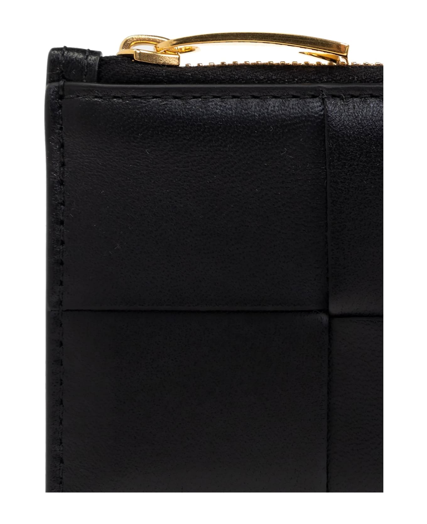 Bottega Veneta Leather Card Holder - BLACK