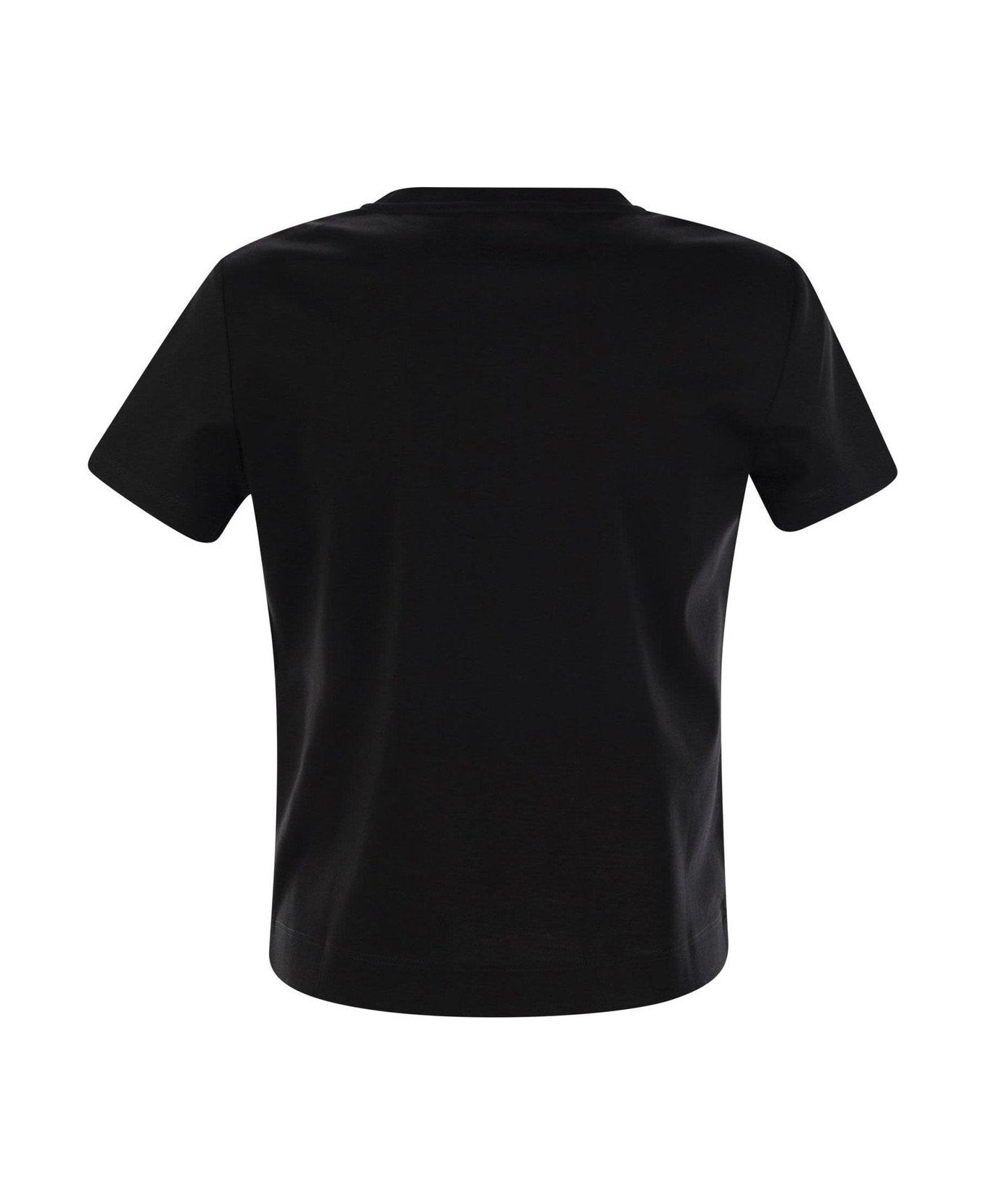 Max Mara Logo Embroidered Crewneck T-shirt - Black