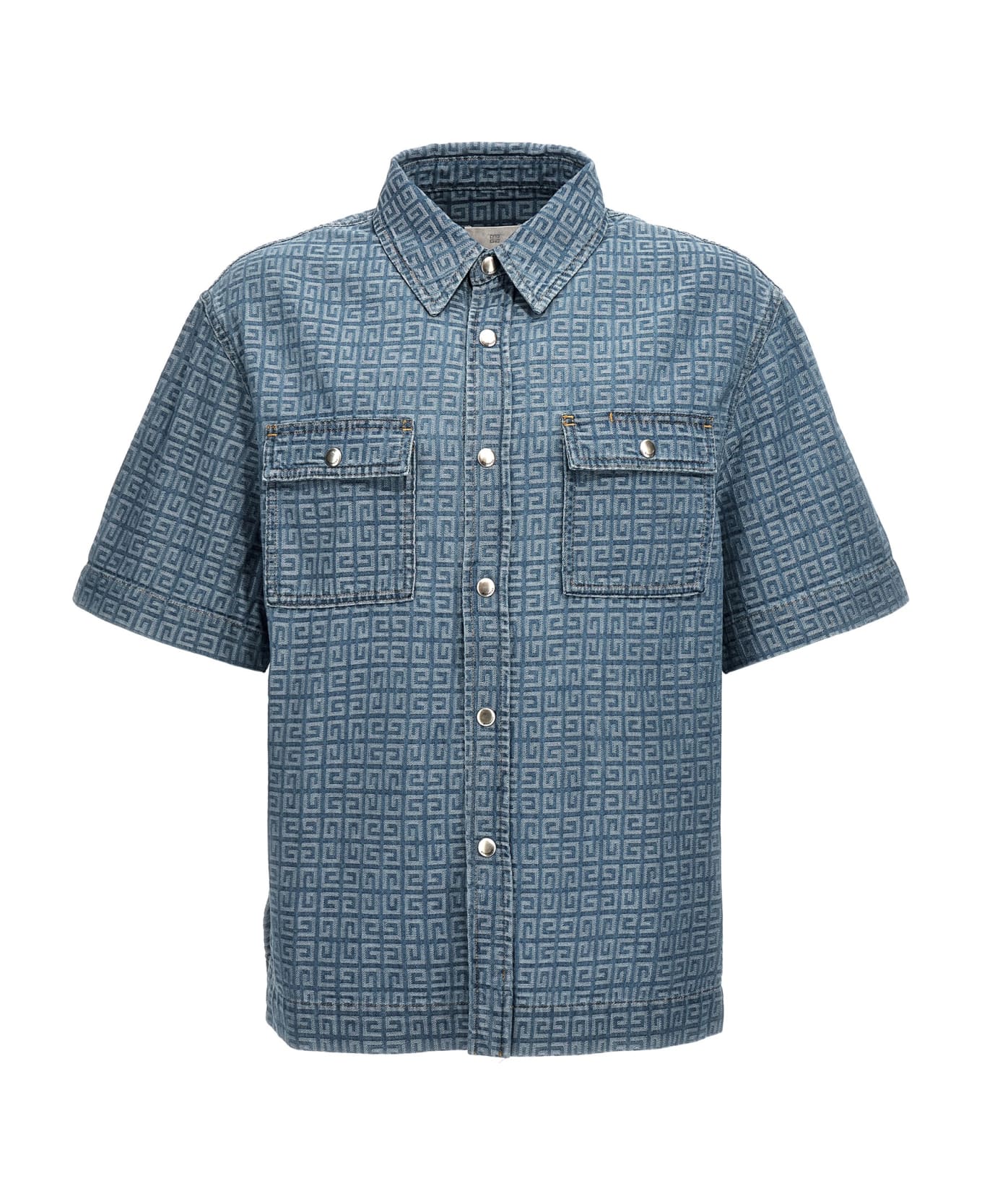 Givenchy Short Sleeves Boxy Fit Denim Shirt - Light Blue シャツ