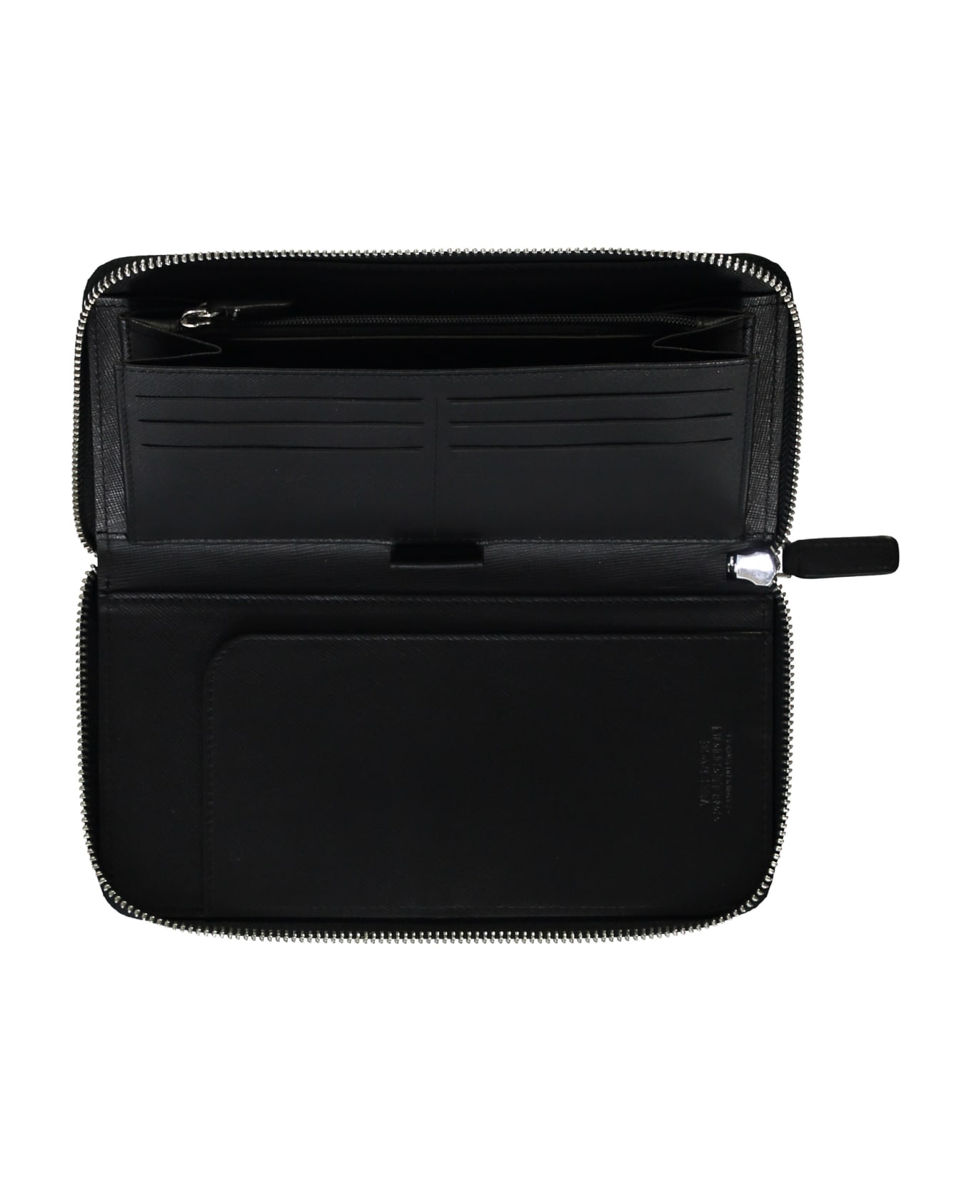 Versace Collection Leather Zip Around Wallet - black