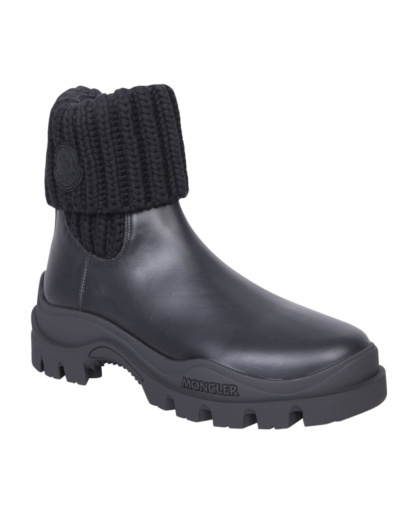 Moncler Larue Cuff Black Ankle Boots - Black