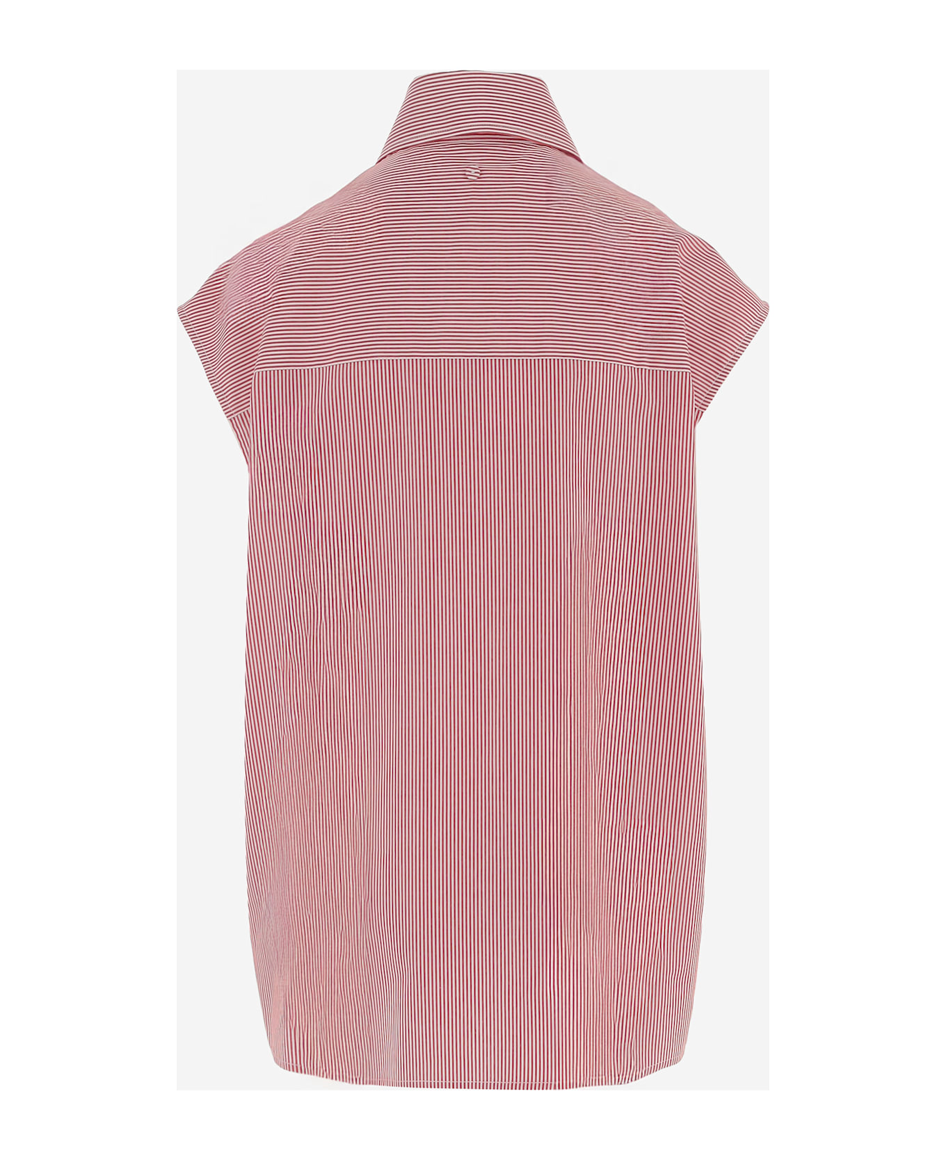 Armarium Malik Sleeveless Striped Shirt - Red