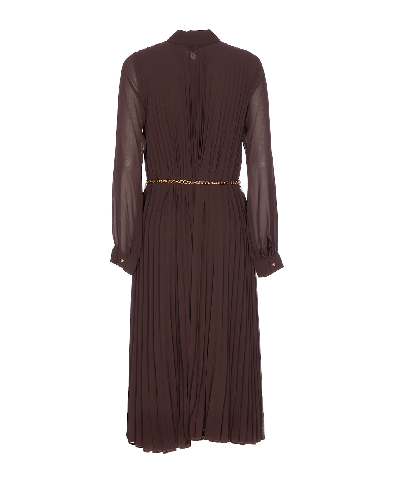 MICHAEL Michael Kors Pleated Shirt Dress - Brown