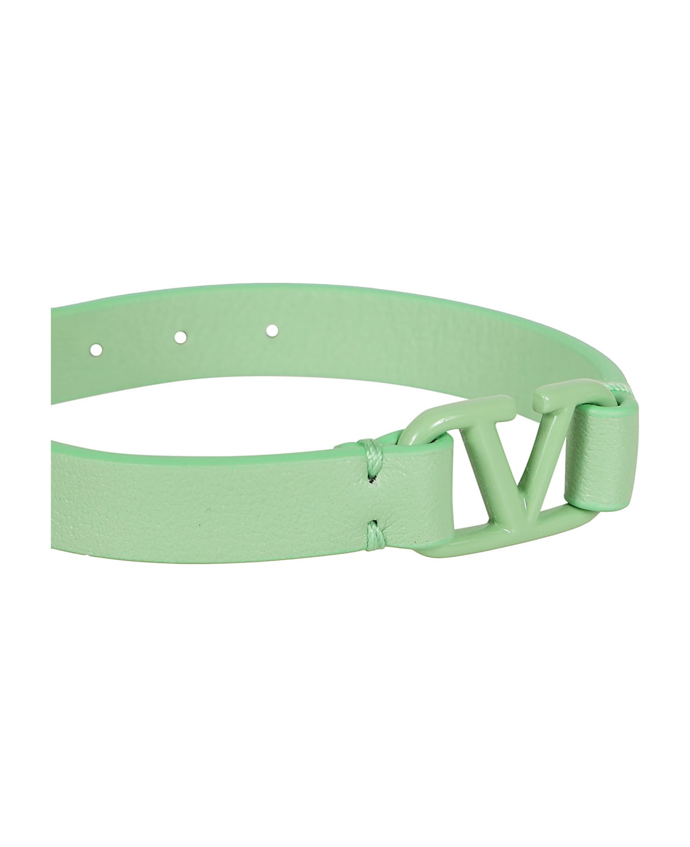 Valentino Garavani Leather Bracelet Vlogo Signature - Yeg Ice Mint