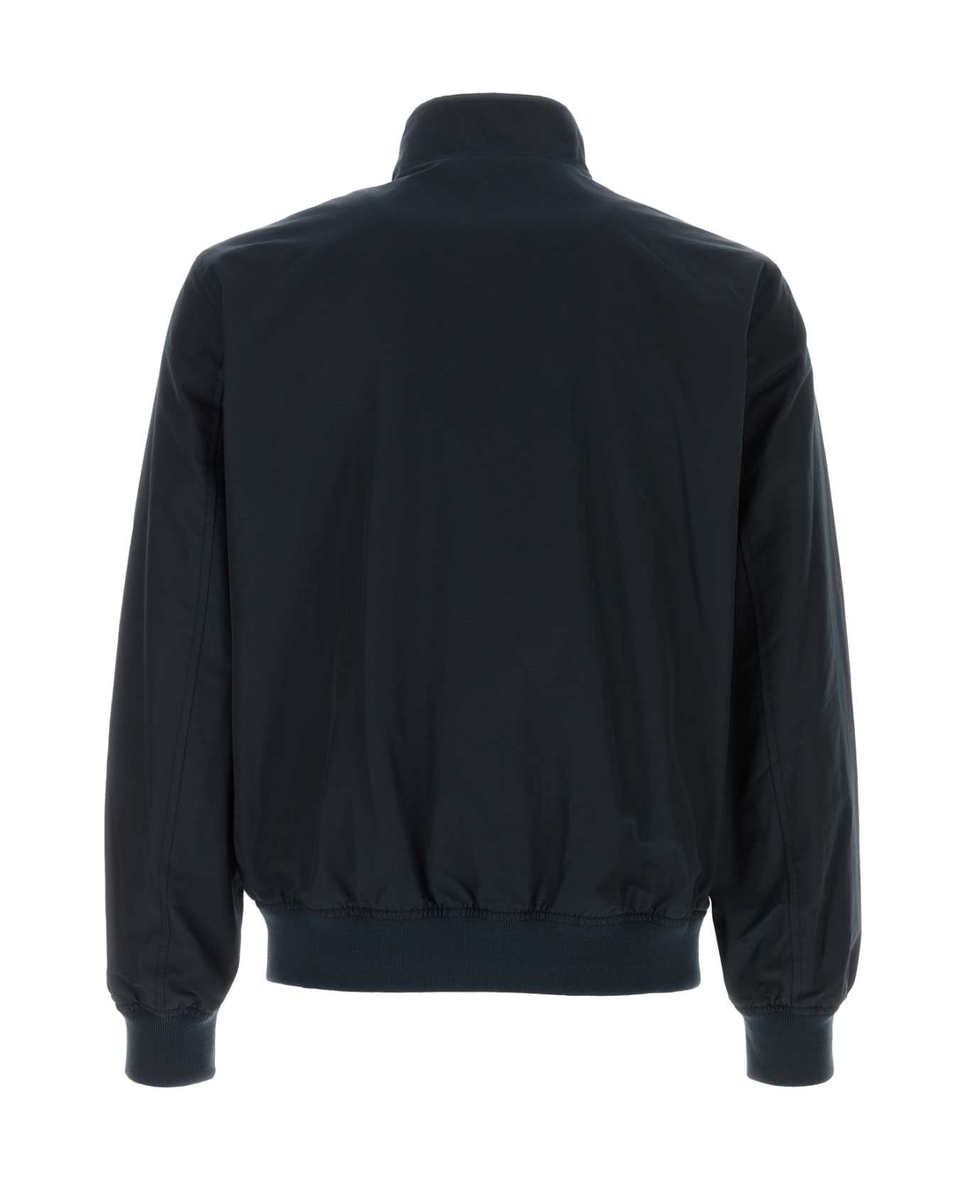 Woolrich Navy Blue Cotton Blend Cruiser Bomber Jacket - MELTONBLUE