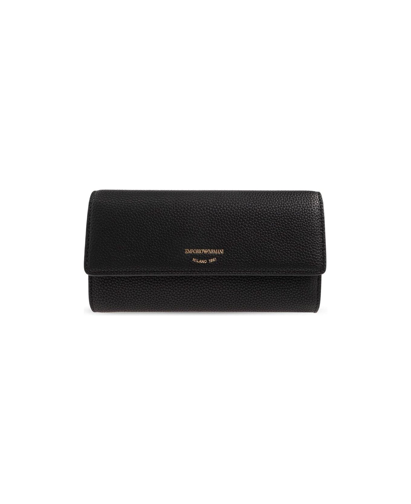 Emporio Armani Wallet With Logo - Black