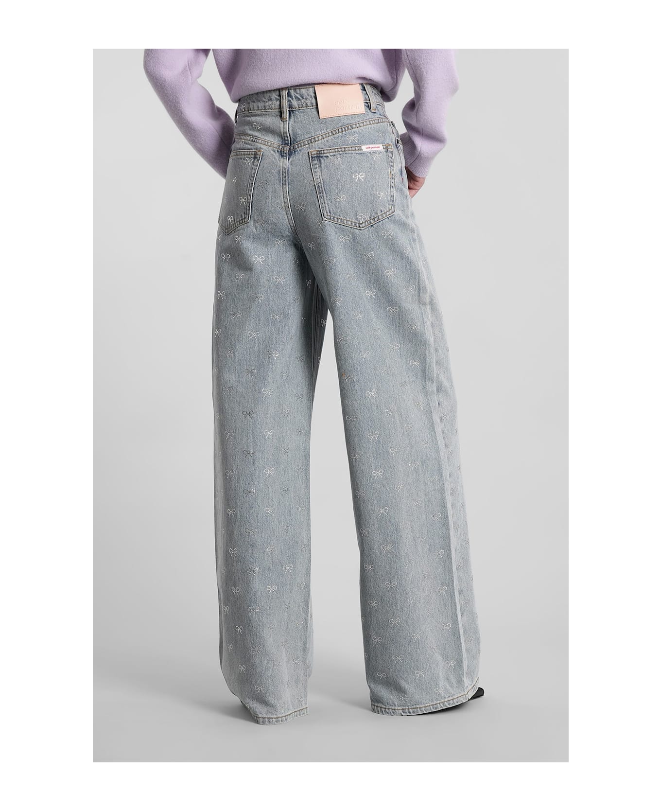 self-portrait Jeans In Blue Cotton - blue