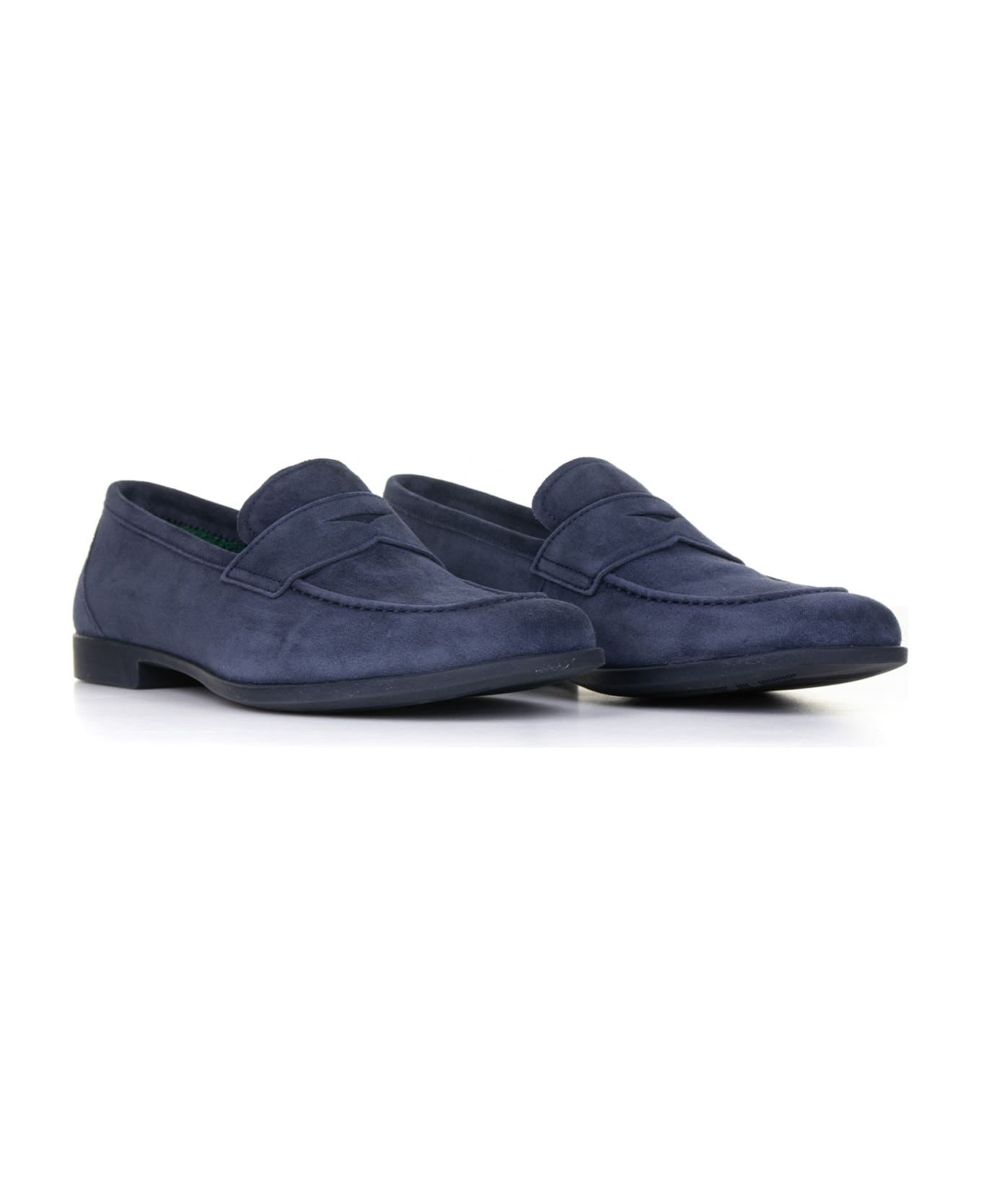 Fratelli Rossetti One Blue Suede Loafer - NAVY ローファー＆デッキシューズ