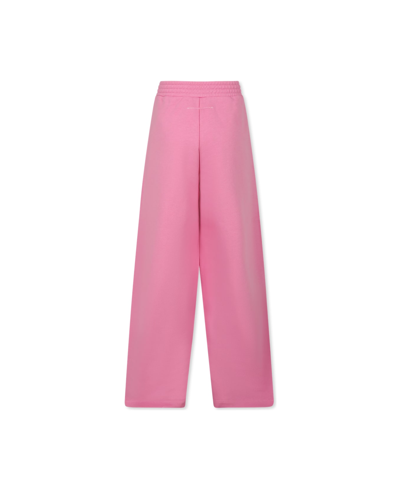 MM6 Maison Margiela Pink Trousers For Girl With Logo - Pink