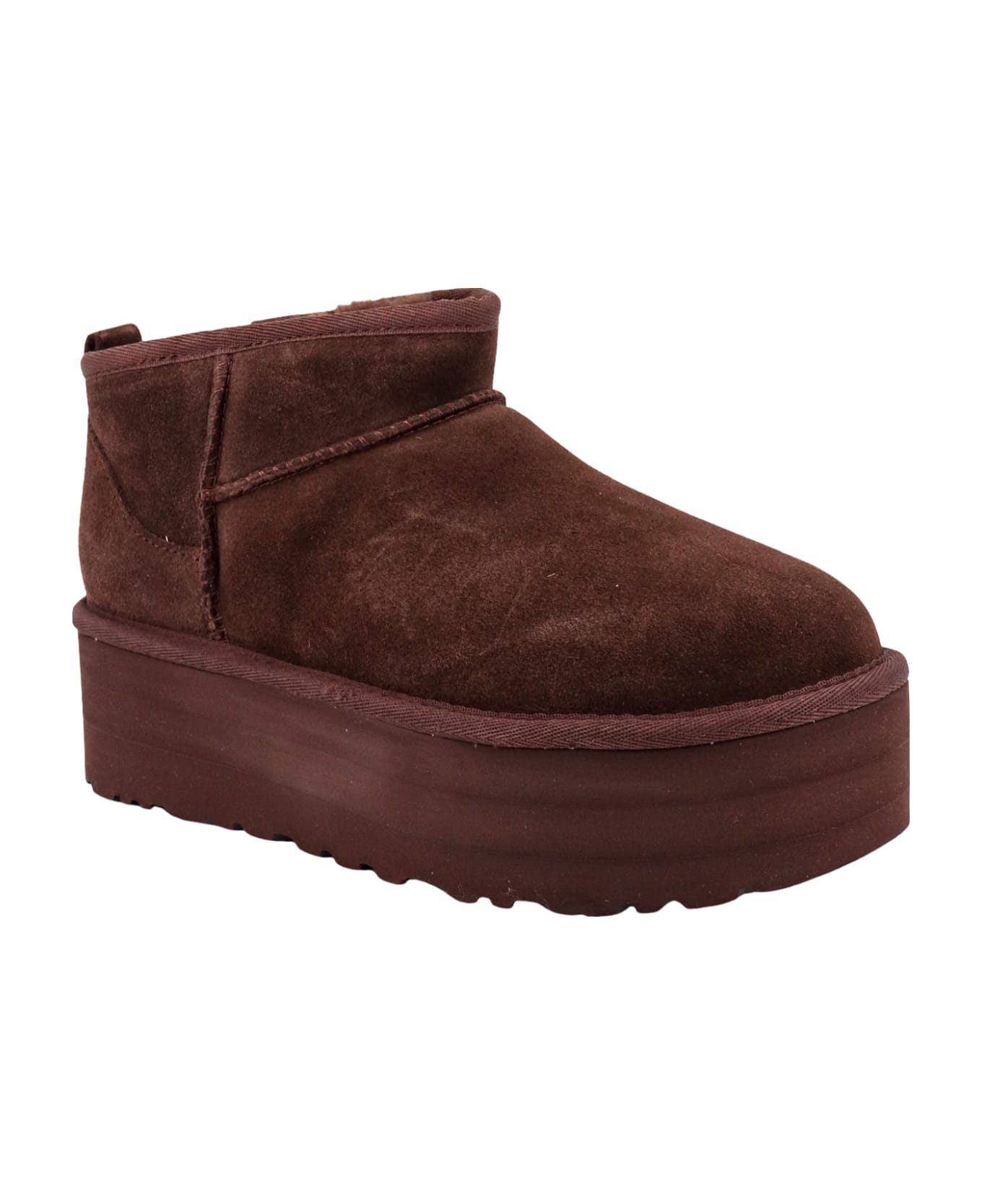 UGG Classic Ultra Mini Platform Ankle Boots - Brown ウェッジシューズ