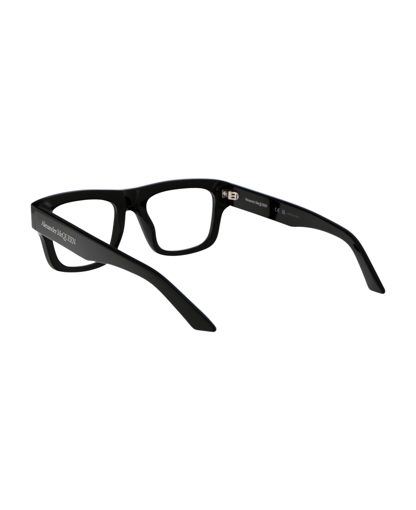 Alexander McQueen Eyewear Am0452o Glasses - 001 BLACK BLACK TRANSPARENT