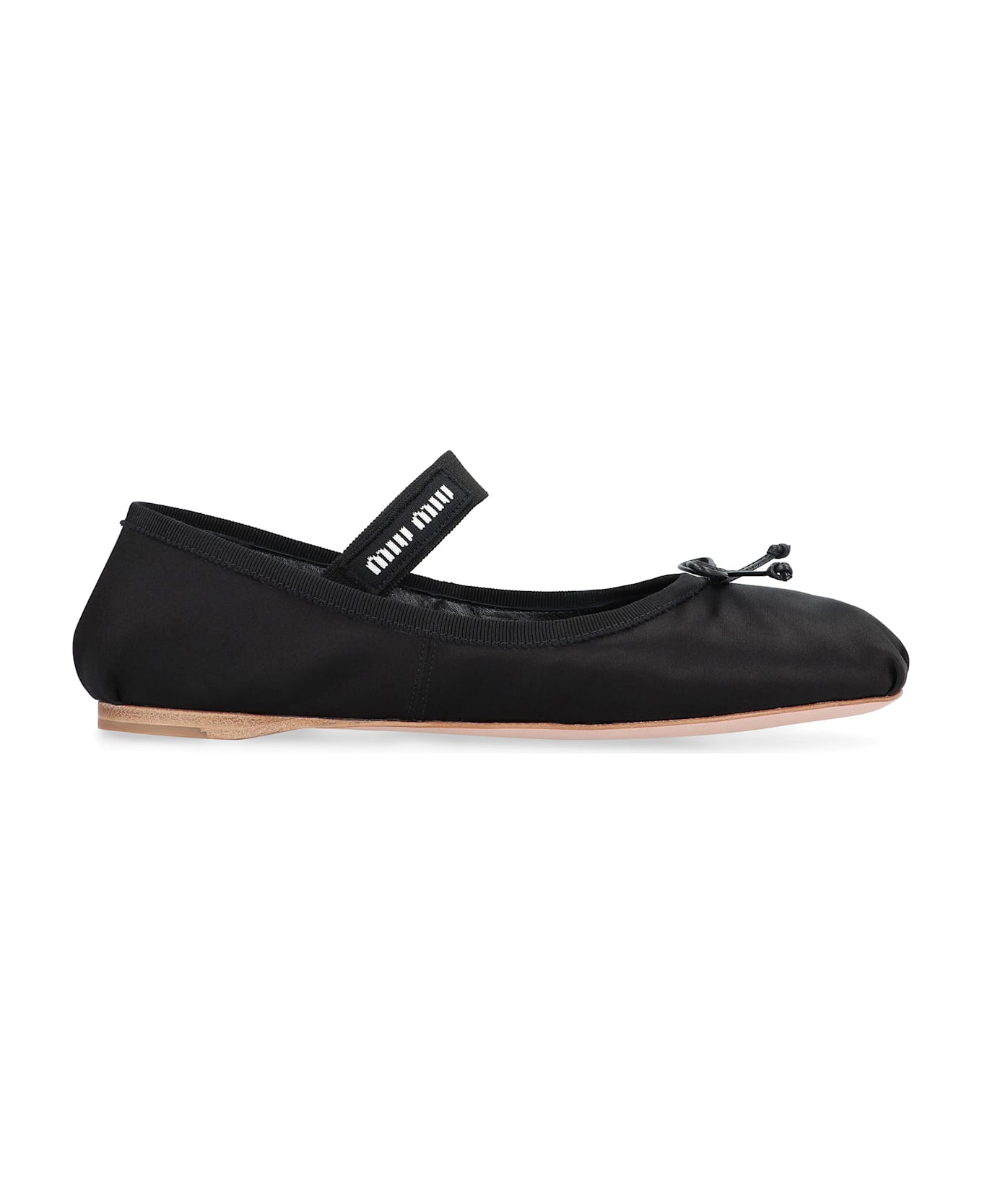 Miu Miu Satin Ballet Flats - black